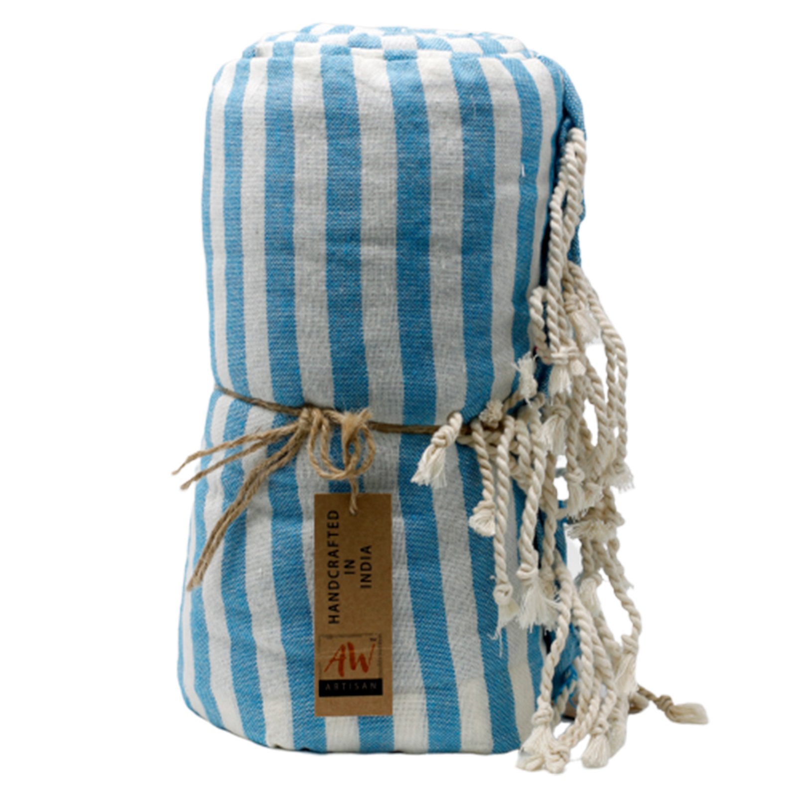 Medvilninis Pareo rankšluostis - 100x180 cm - Dangiškai Mėlynas