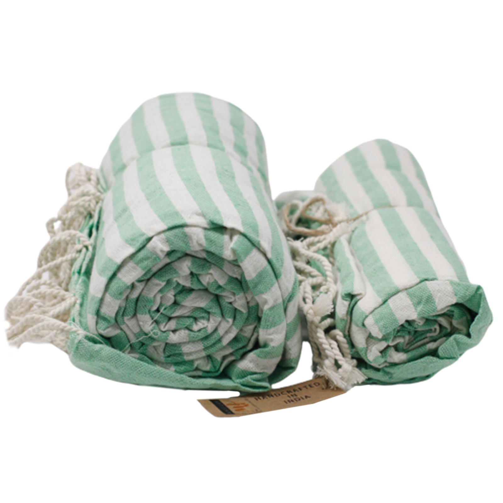 Alternative view of Medvilninis Pareo rankšluostis - 100x180 cm - Pikniko Žalias