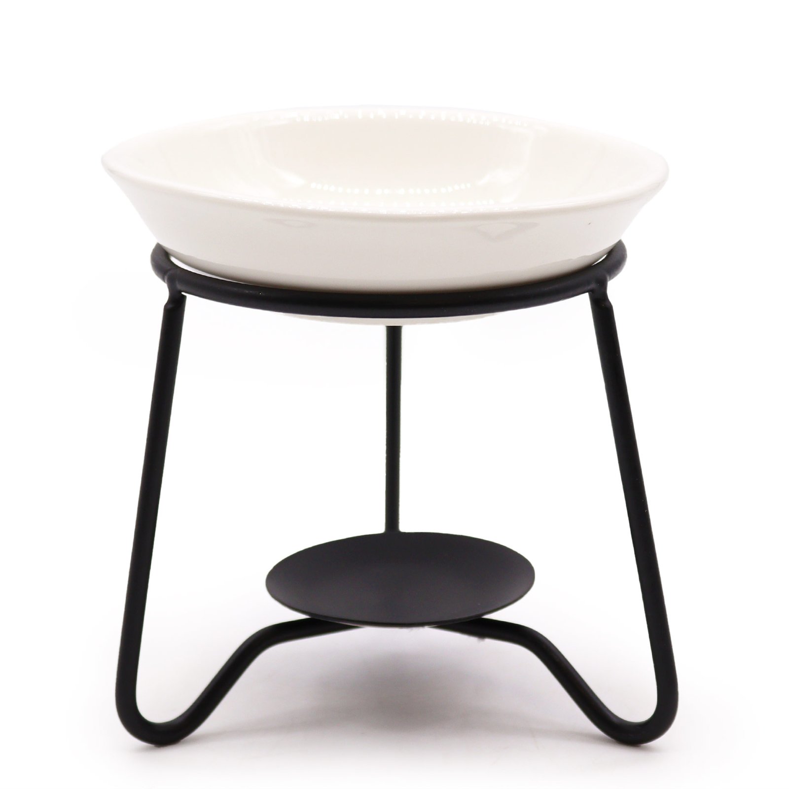 Keramikinis aliejaus degiklis su metaliniu paprastu stoveliu