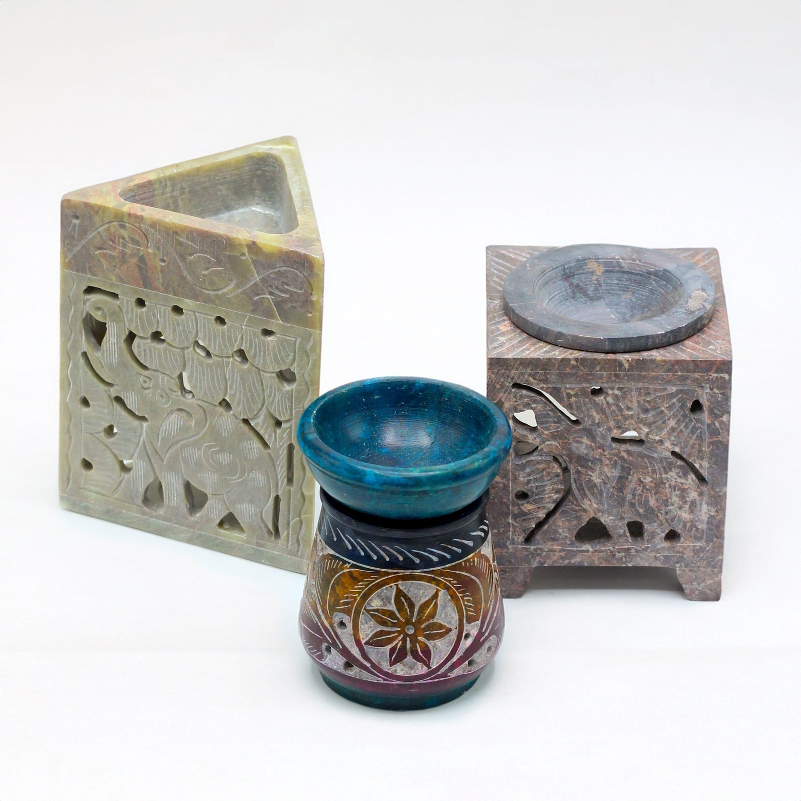 Kvadratinis muilo akmens aliejaus difuzorius 10x7,5 cm - Dramblys - Image 3