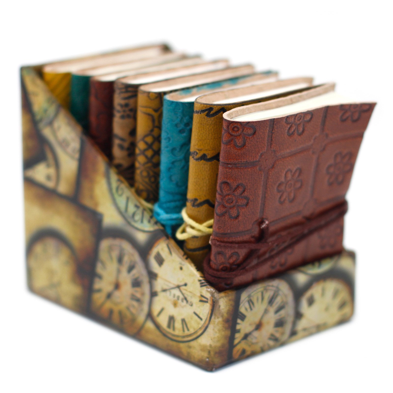 Mini bloknotas odiniame įrišime (atsitiktinė spalva) - 10x7,5 cm - 1 vnt. - Image 4