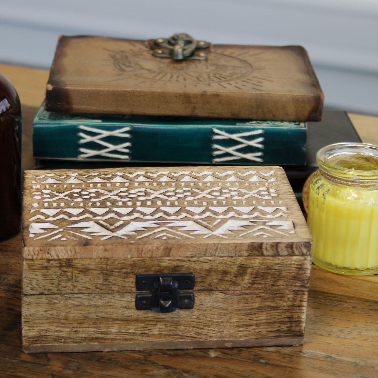 Balta medinė mango dėžutė su slavų raižiniais - Image 6