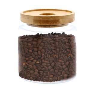 Alternative view of Kaimiško stiliaus bambuko ir stiklo indelis – 10 cm talismaninė saugykla