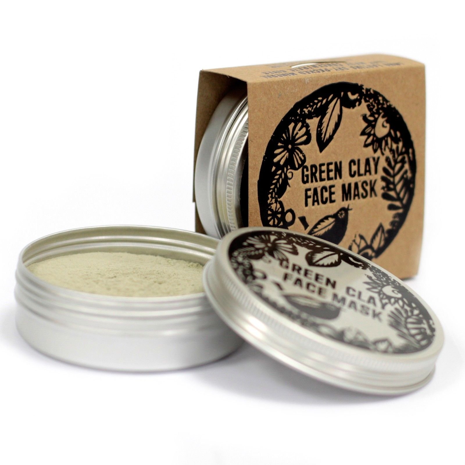 Žaliojo molio veido kaukė riebiai ir mišriai odai – 80 g