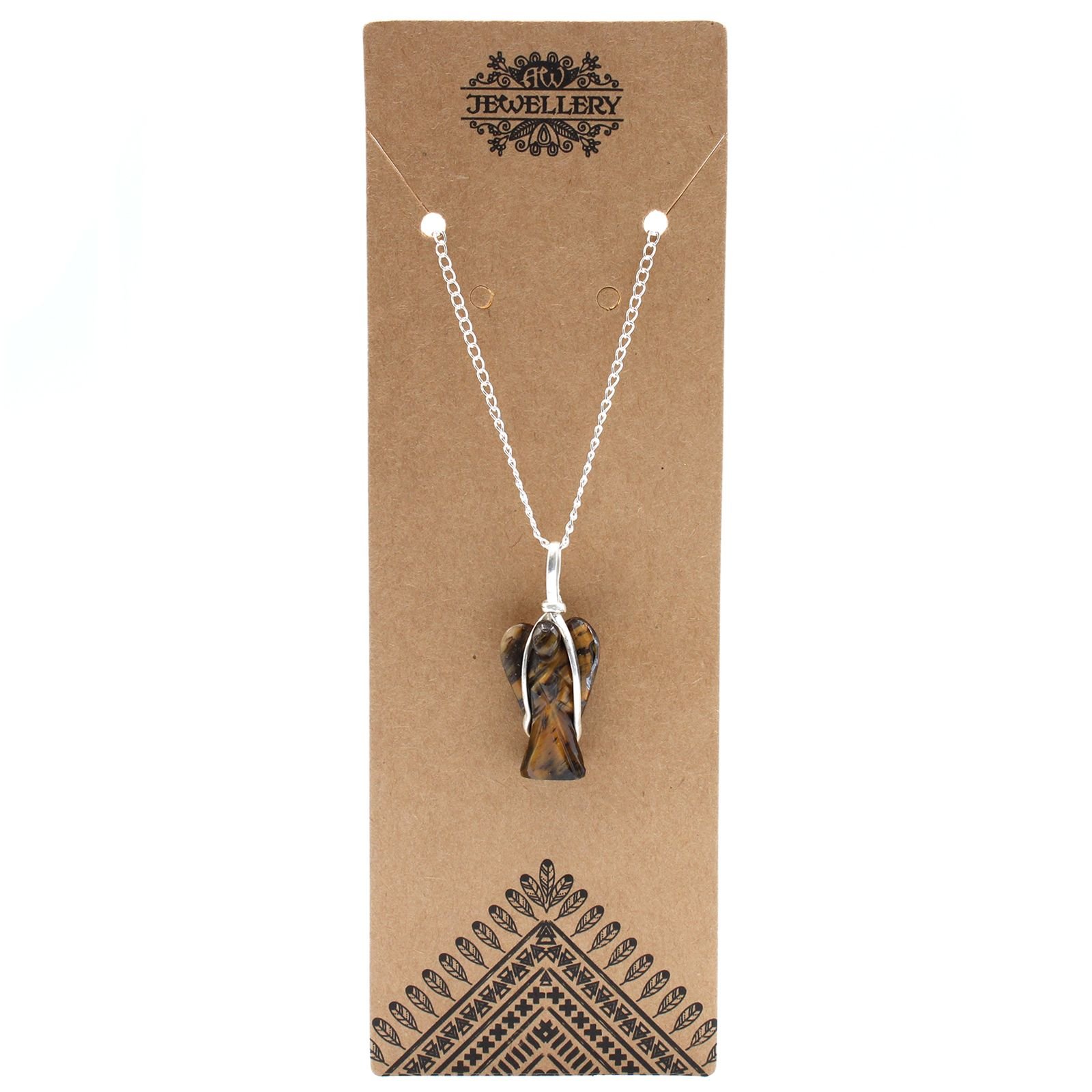 Alternative view of Pakabukas „Tiger Eye“ – sidabru dengtas brangakmenio angelas sargas