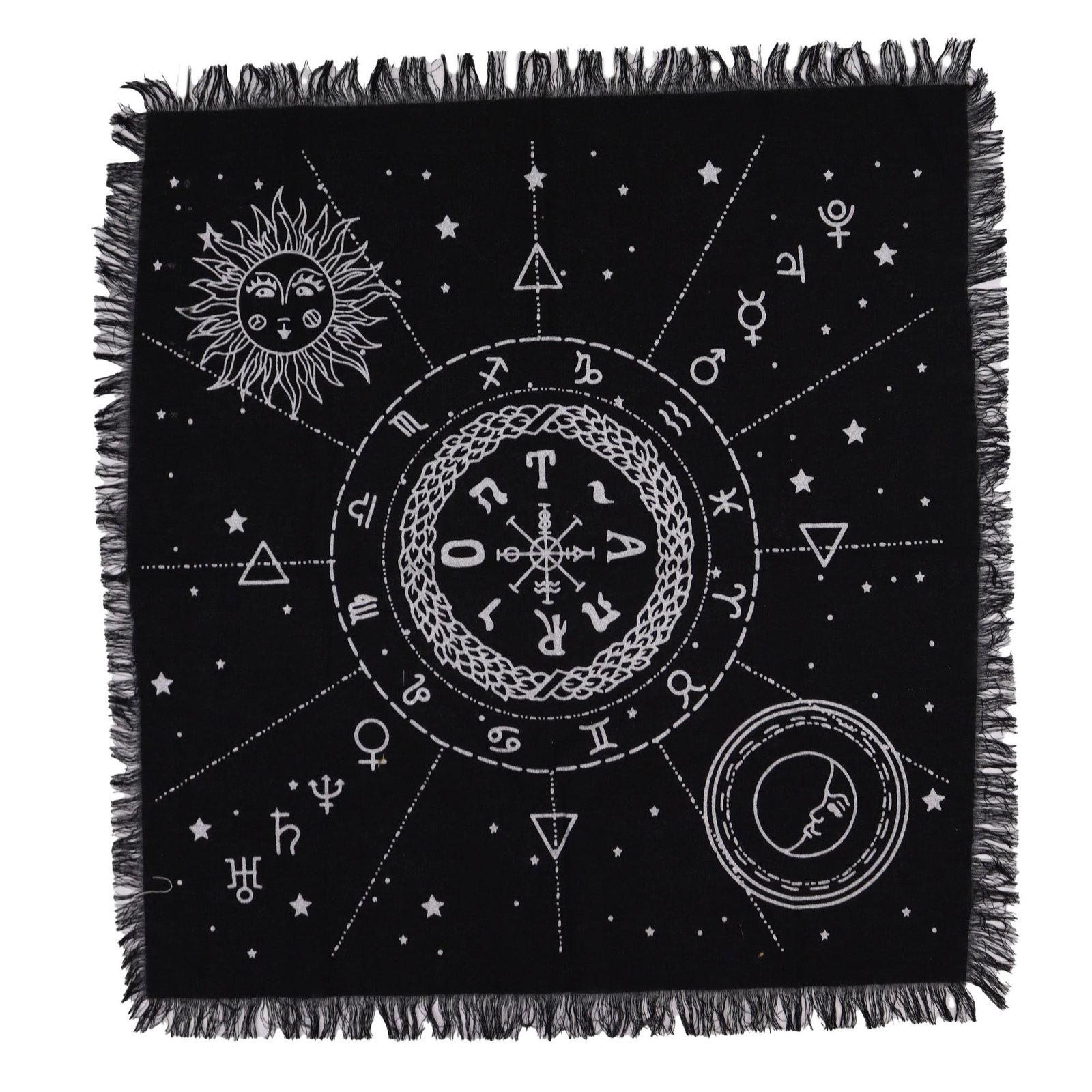 Altorinis audeklas „Moon & Sun Chart“ – mėnulio ir saulės ritualo skraistė