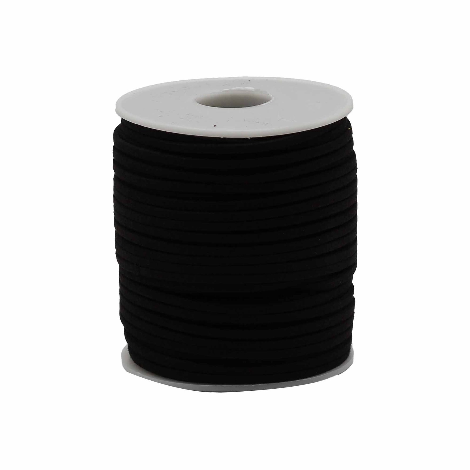 Pakabukų virvelė „Black A001“ – juodo faux suede ritinio elegancija 45 m