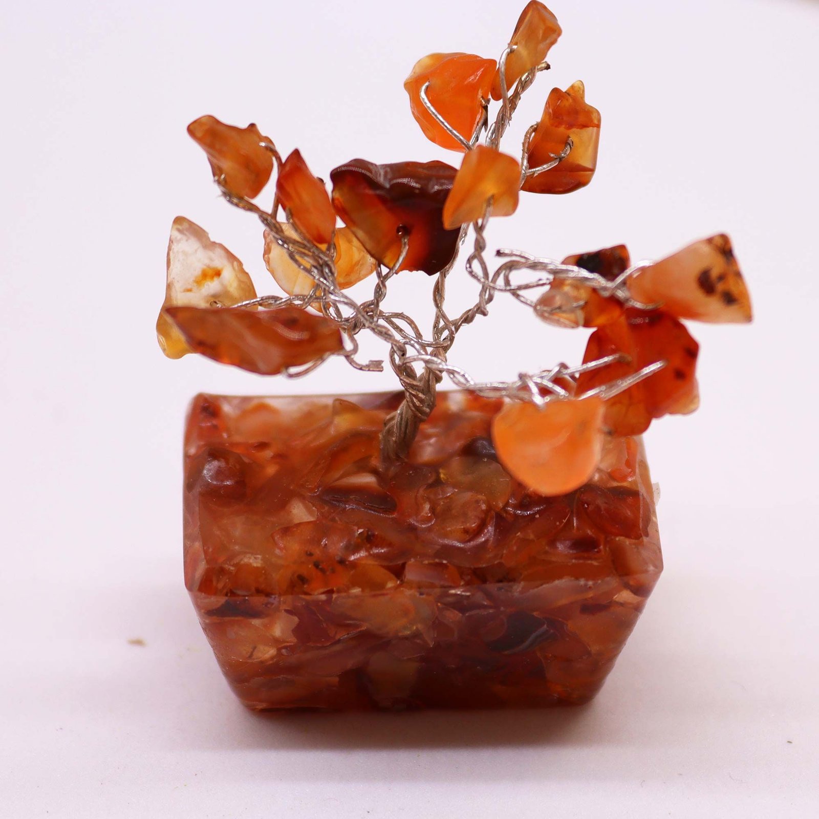 Mini brangakmenių medelis „Carnelian“ ant orgonito pagrindo – mažas ugnies talismanas - Image 6