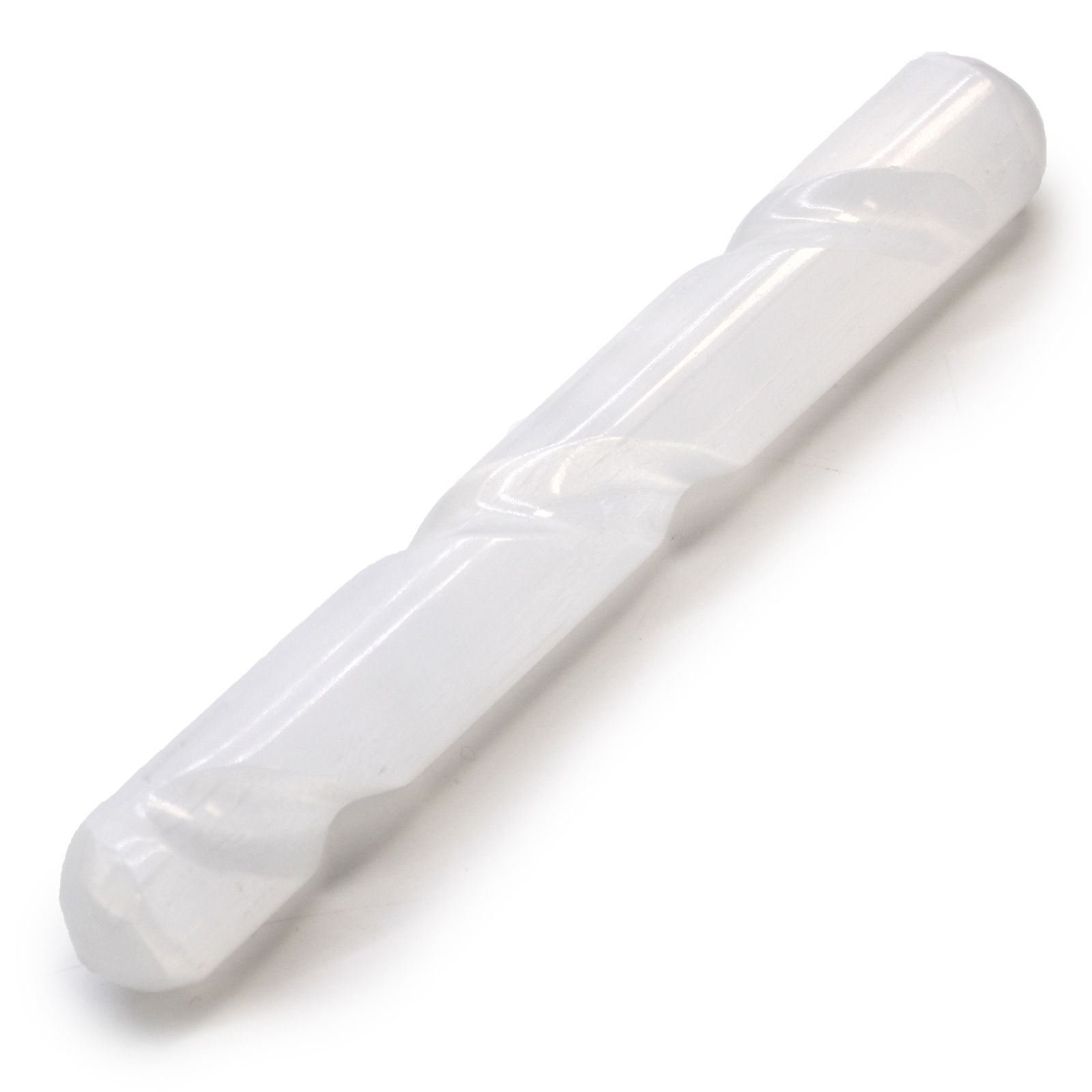 Selenito spiralės lazdelė „Selenite Spiral Wand“ – 16 cm šviesos ritualui