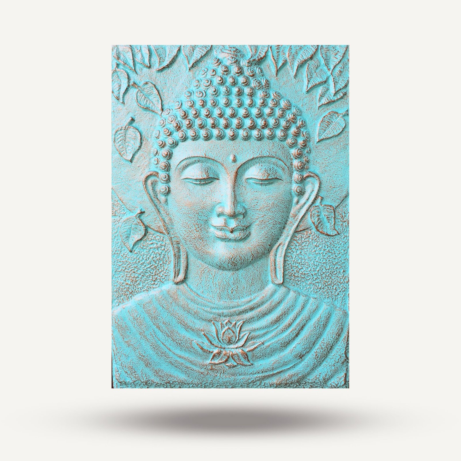 Alternative view of Didelė Budos sieninė dekoracija „Turquoise Relief“ – ramybės akcentas sodui ir namams