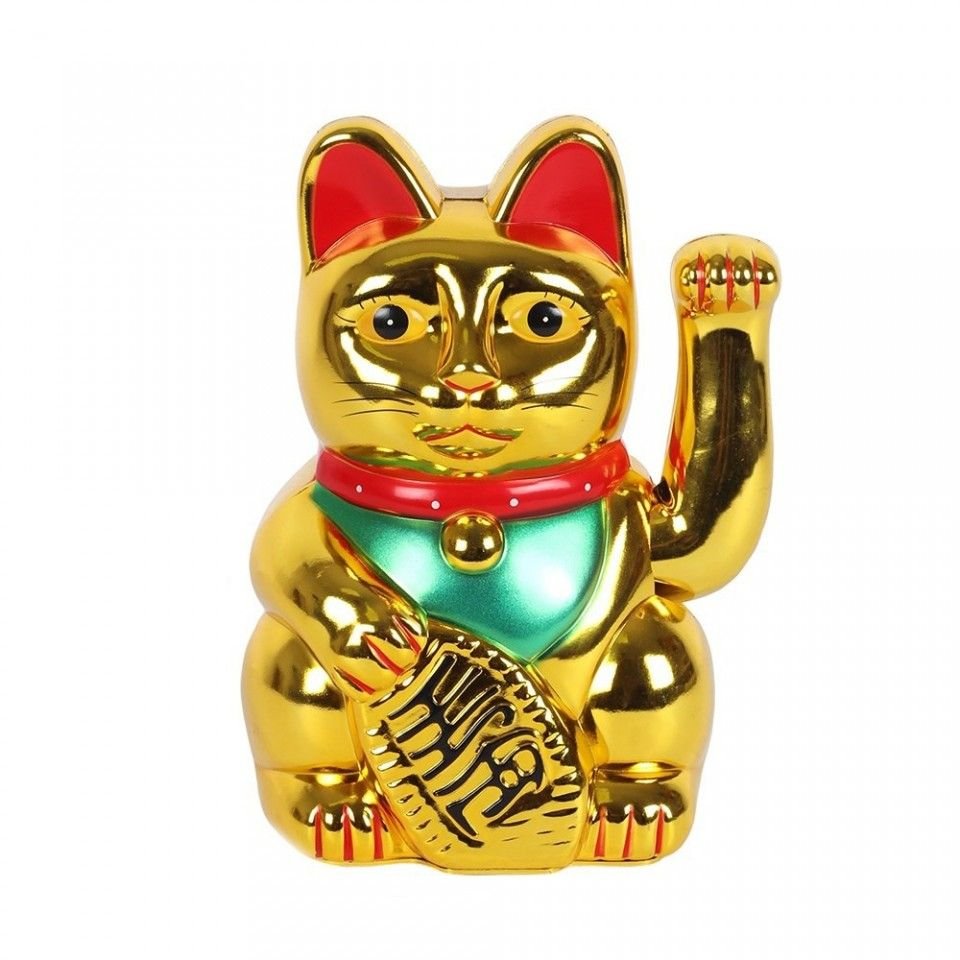 Alternative view of Laimę nešanti mojavimo katė „Very Gold Money Cat“ – 15 cm auksinis namų talismanas