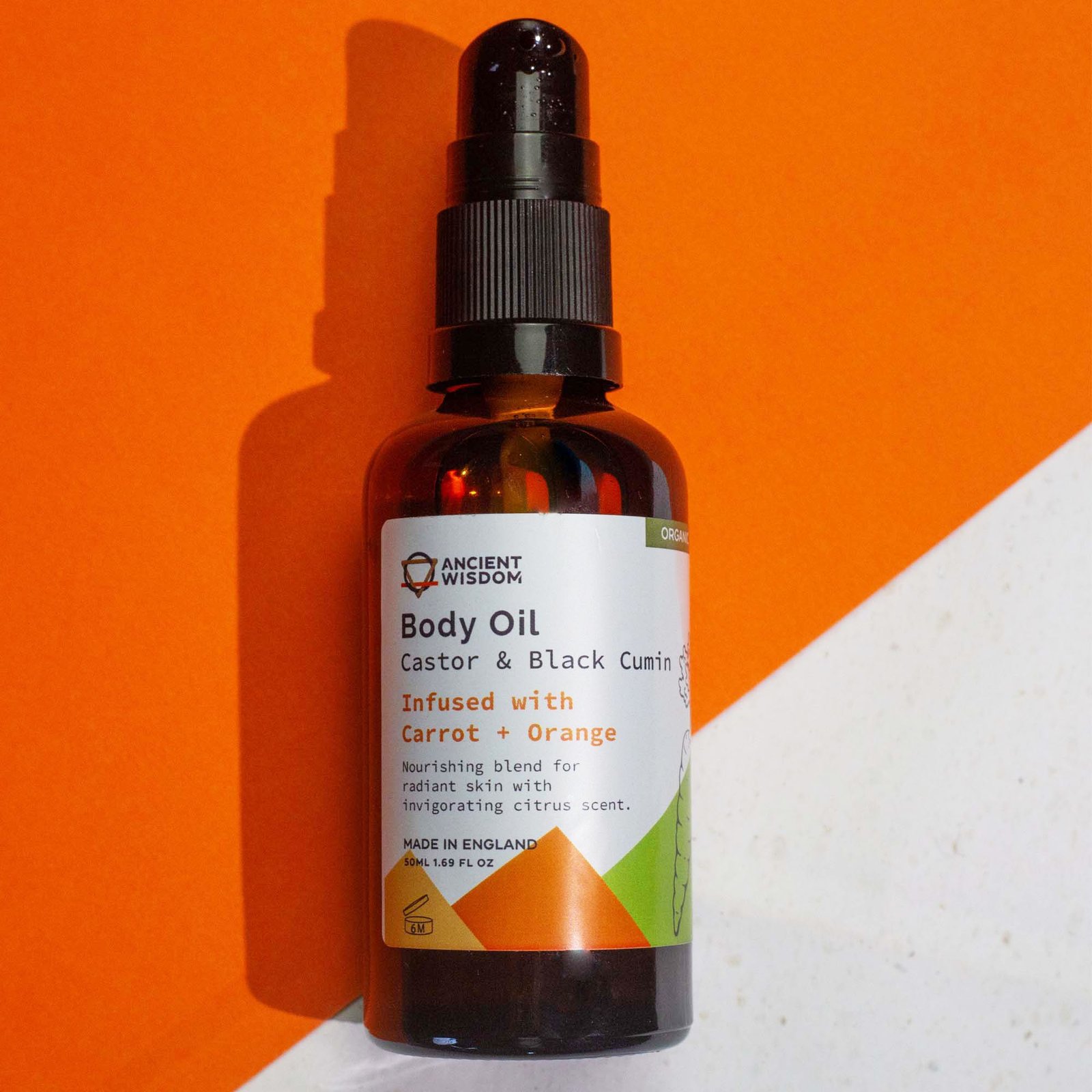 Alternative view of Ekologiškas kūno aliejus „Carrot & Orange“ – šiltas spindesys kasdieniam ritualui, 50 ml