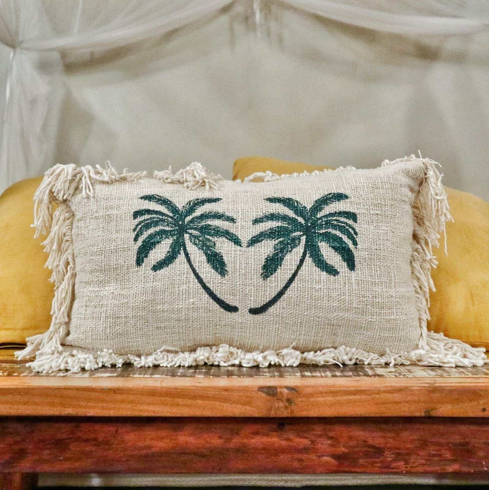 Alternative view of Lininis pagalvėlės užvalkalas „Palm Tree“ 30×50 cm – tropiškas jaukumo akcentas