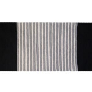 Indiškas medvilninis kilimėlis „Black / Grey“ – 70 × 172 cm jaukumo akcentas