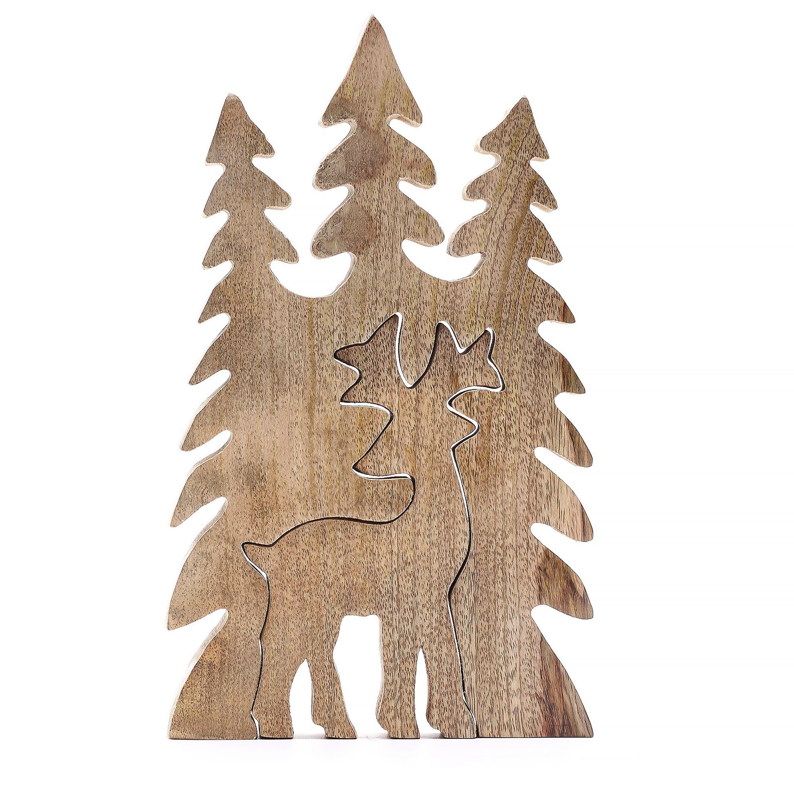 Alternative view of 3D medinė dekoracija „Stag in the Forrest“ – elnio siluetas jaukiam namų ritualui