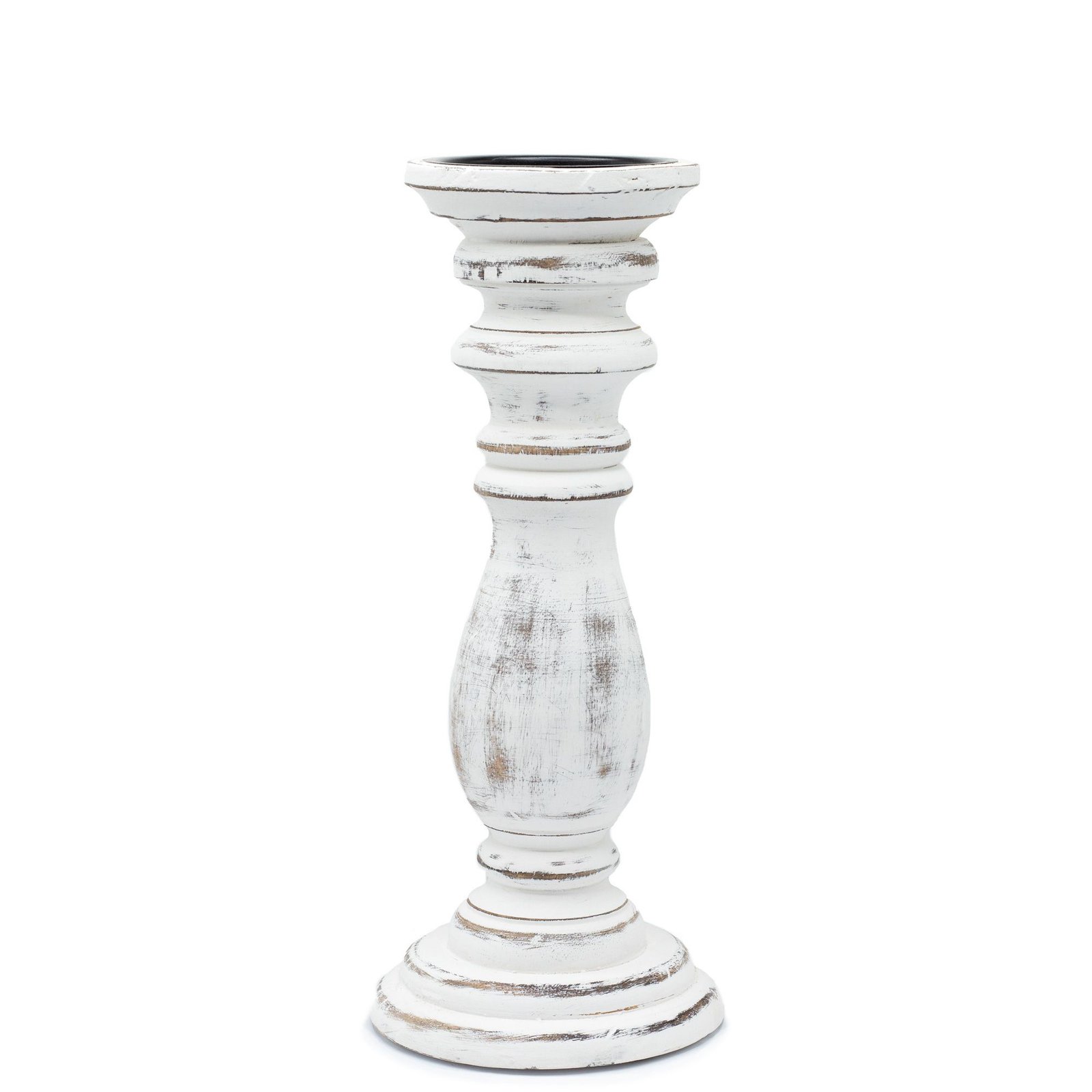 Medinė žvakidė „Classic Candle Stand“ – balinto mango medžio ramybės akcentas, 30×10 cm