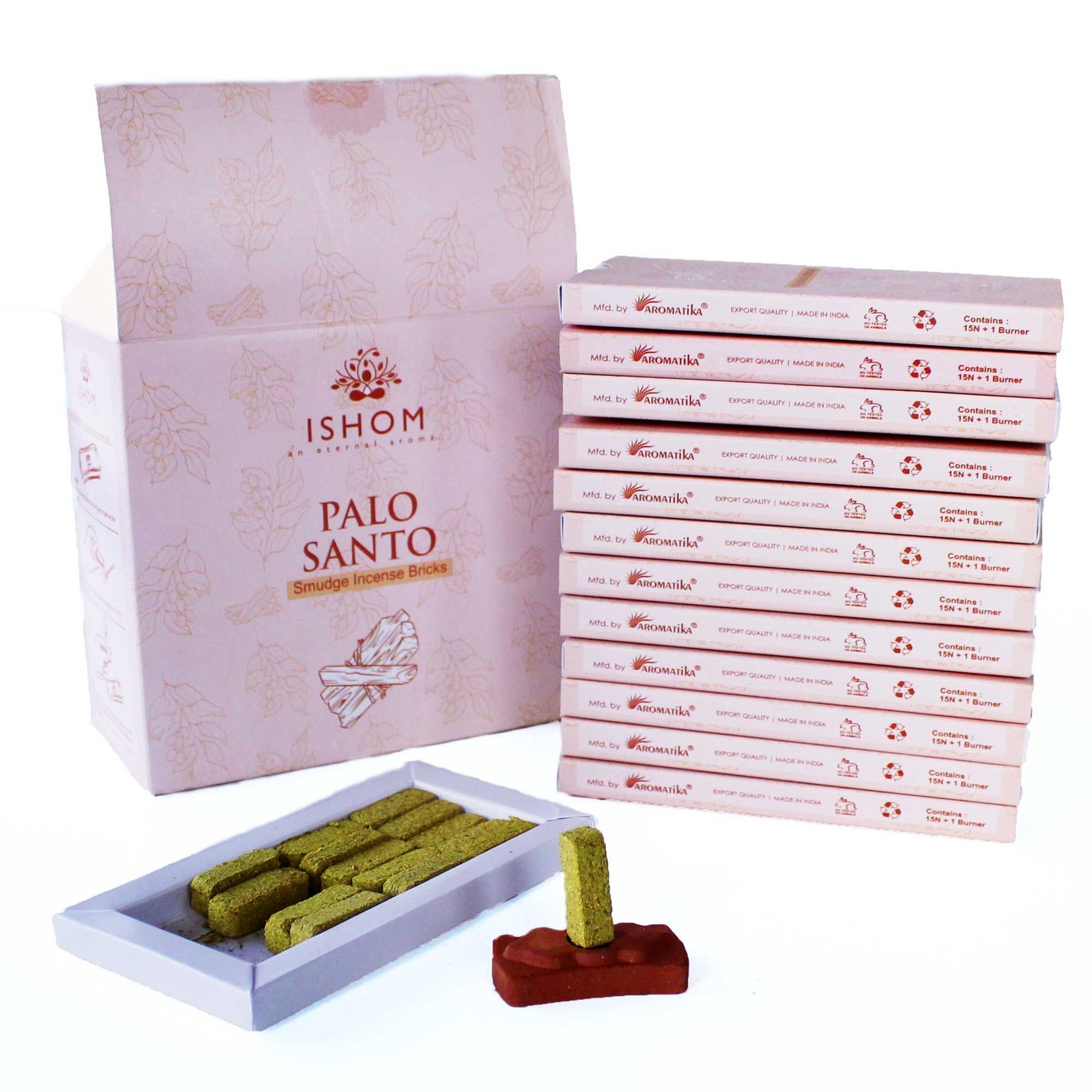 Alternative view of Natūralių smilkalų ir degiklio rinkinys „Palo Santo“ – 15 ritualinių plytelių jaukiam namų kvapui