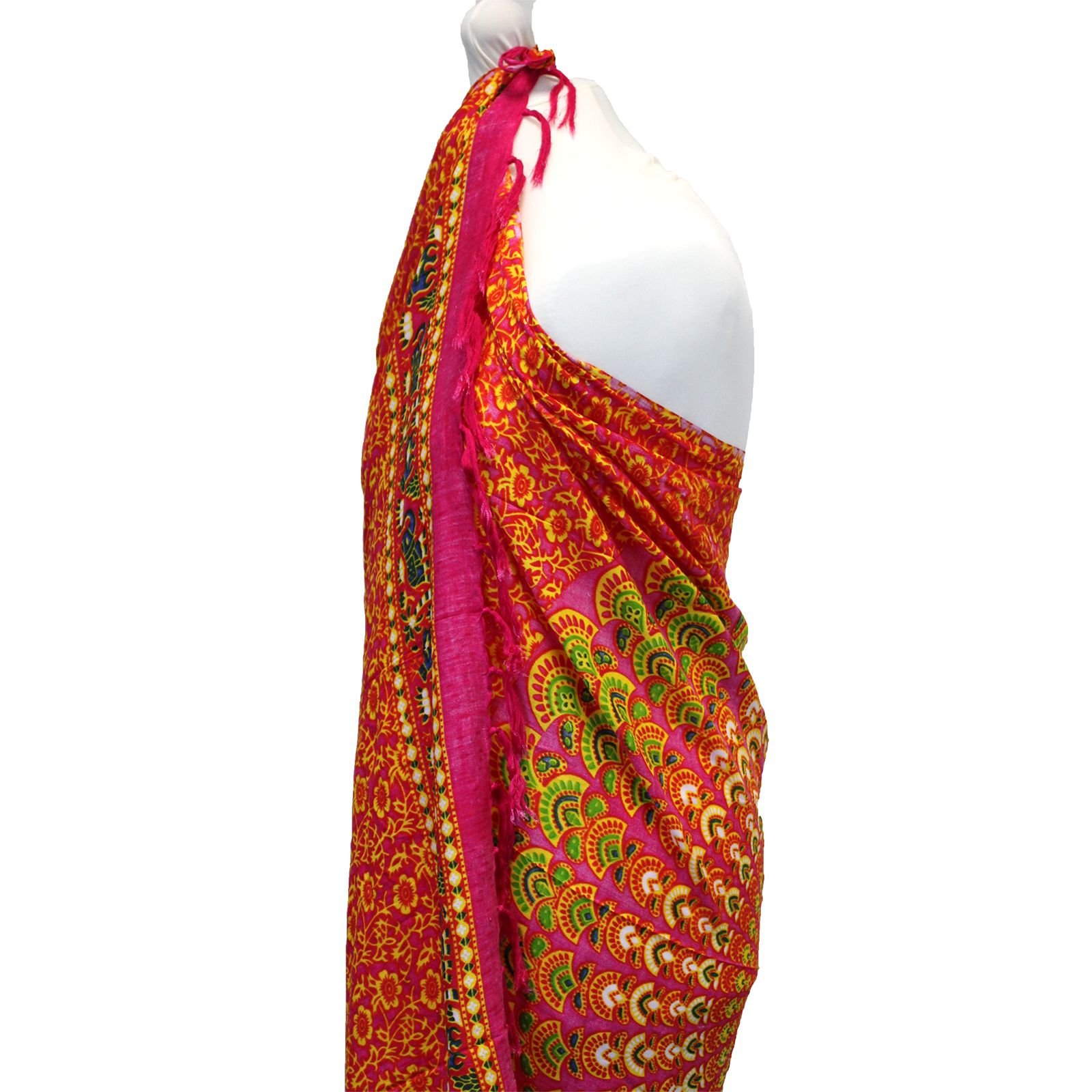 Alternative view of Mandalų sarongas „Ruby Lime“ – lengvas rayon prisilietimas vasaros ritualams