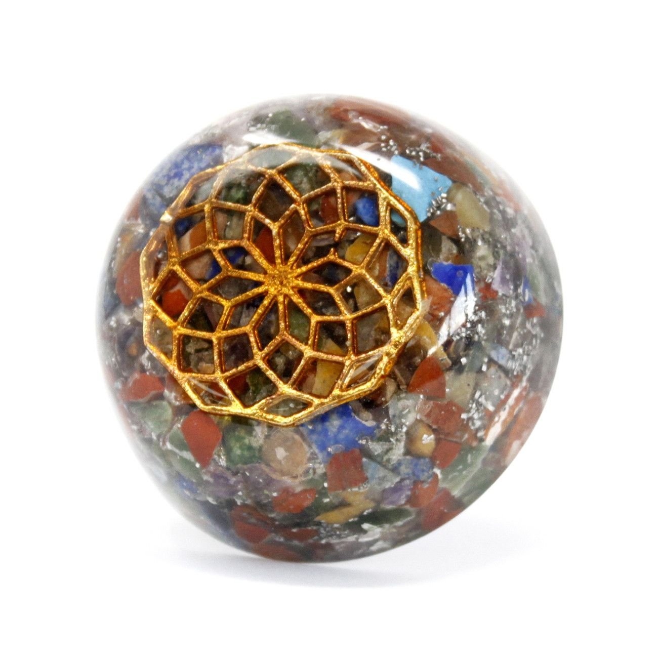 Orgonito stalo galios rinkinys „Multi Stone Dome“ – spalvotų akmenų kupolo paslaptis