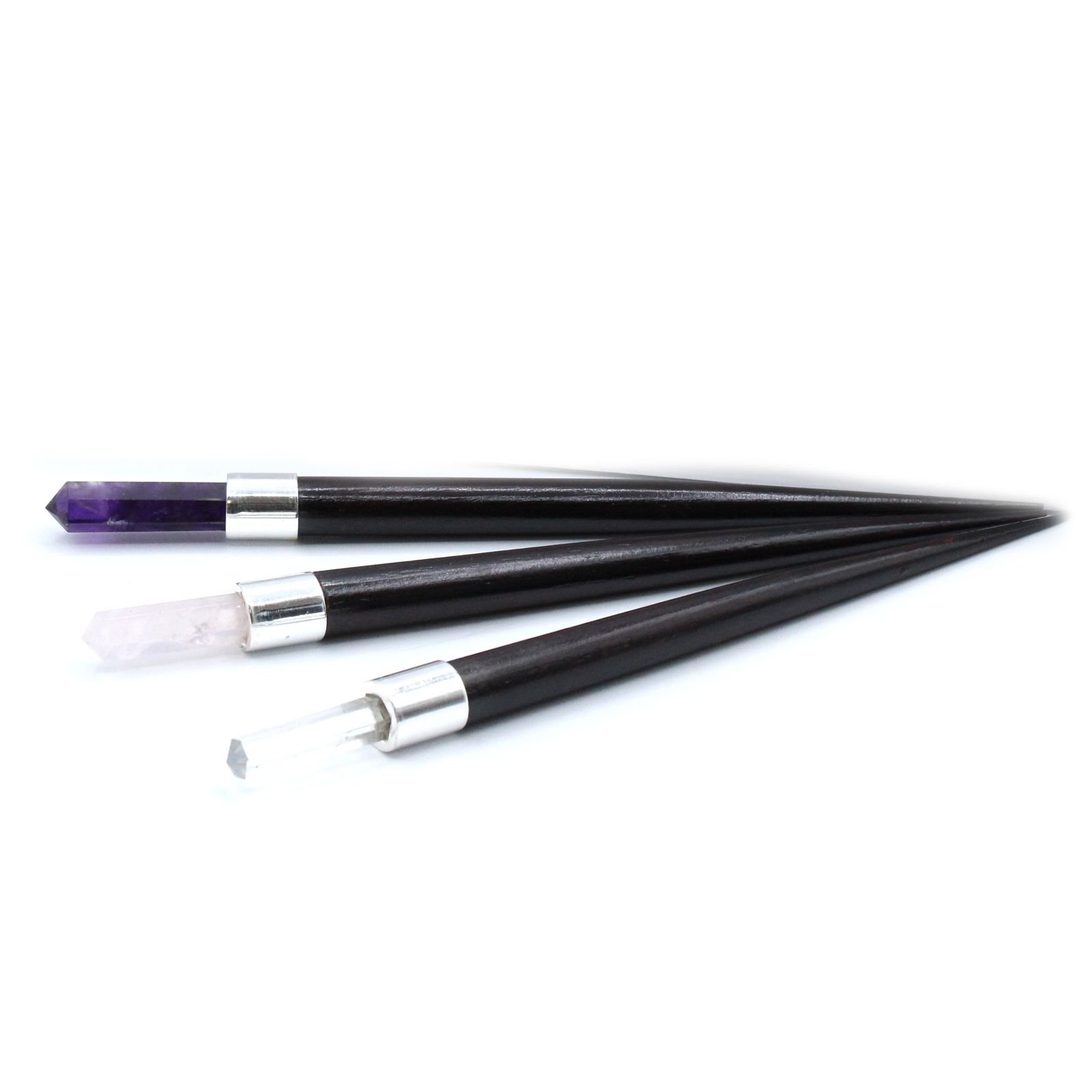 Alternative view of Gydomoji kristalų lazdelė „Simple Pointed Healing Wand“ – rožės, rožinio kvarco ir ametisto šviesos ritualas