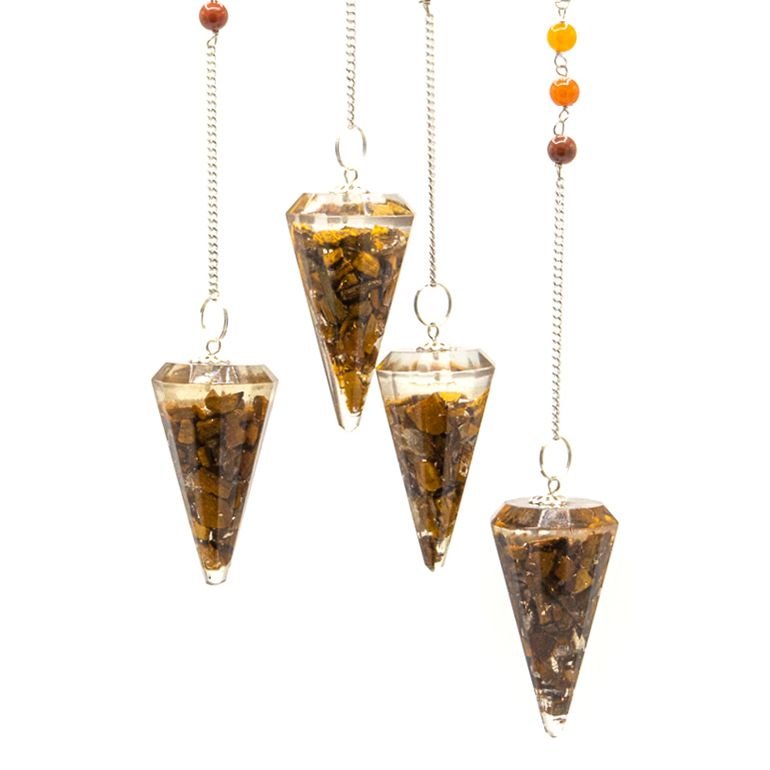 Alternative view of Orgonito galios čakrų švytuoklė „Tiger Eye“ – žemiško spindesio ritualo akcentas