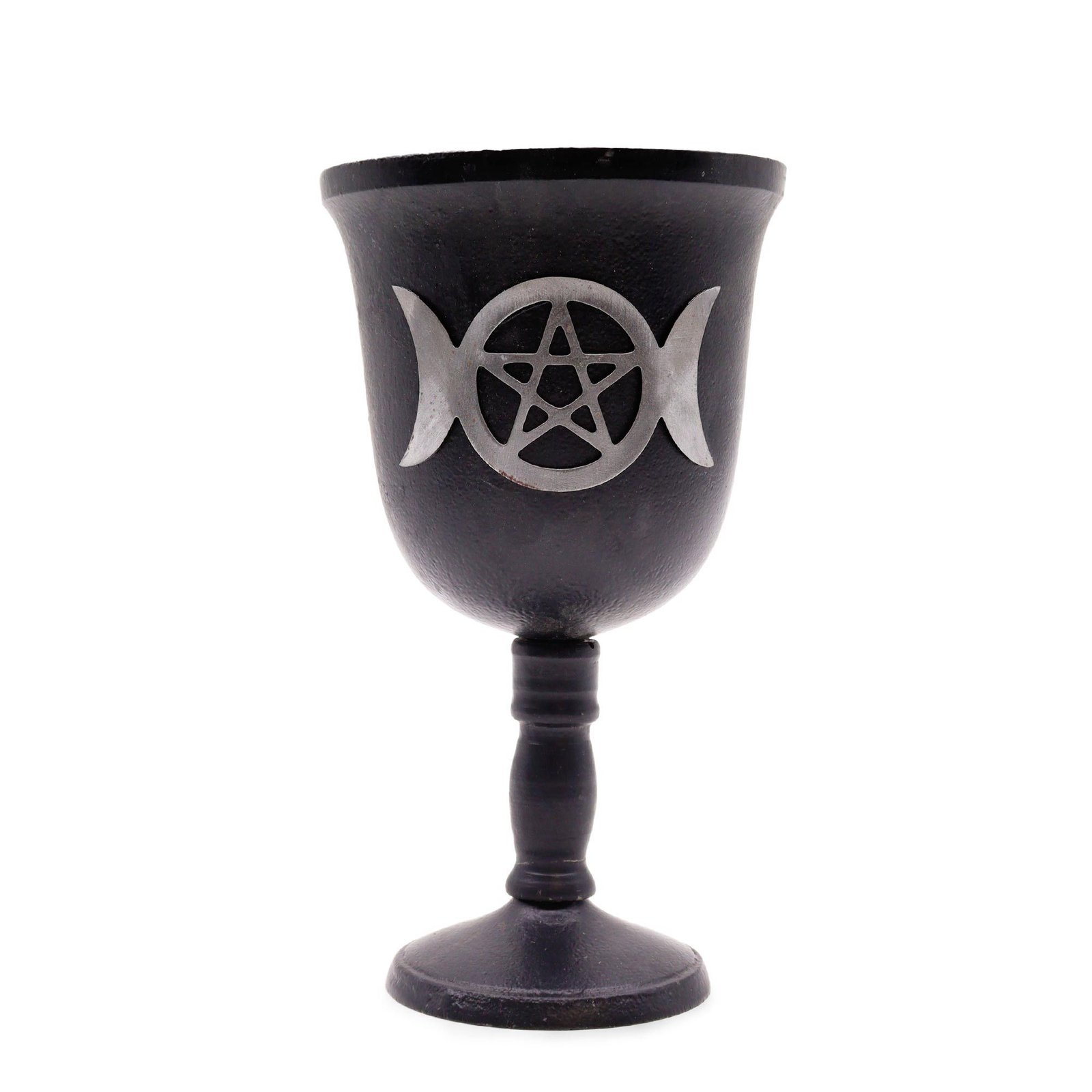 Geležinis ritualinis gobletas „Triple Moon“ – 20 × 11 cm paslaptingam altoriaus jaukumui