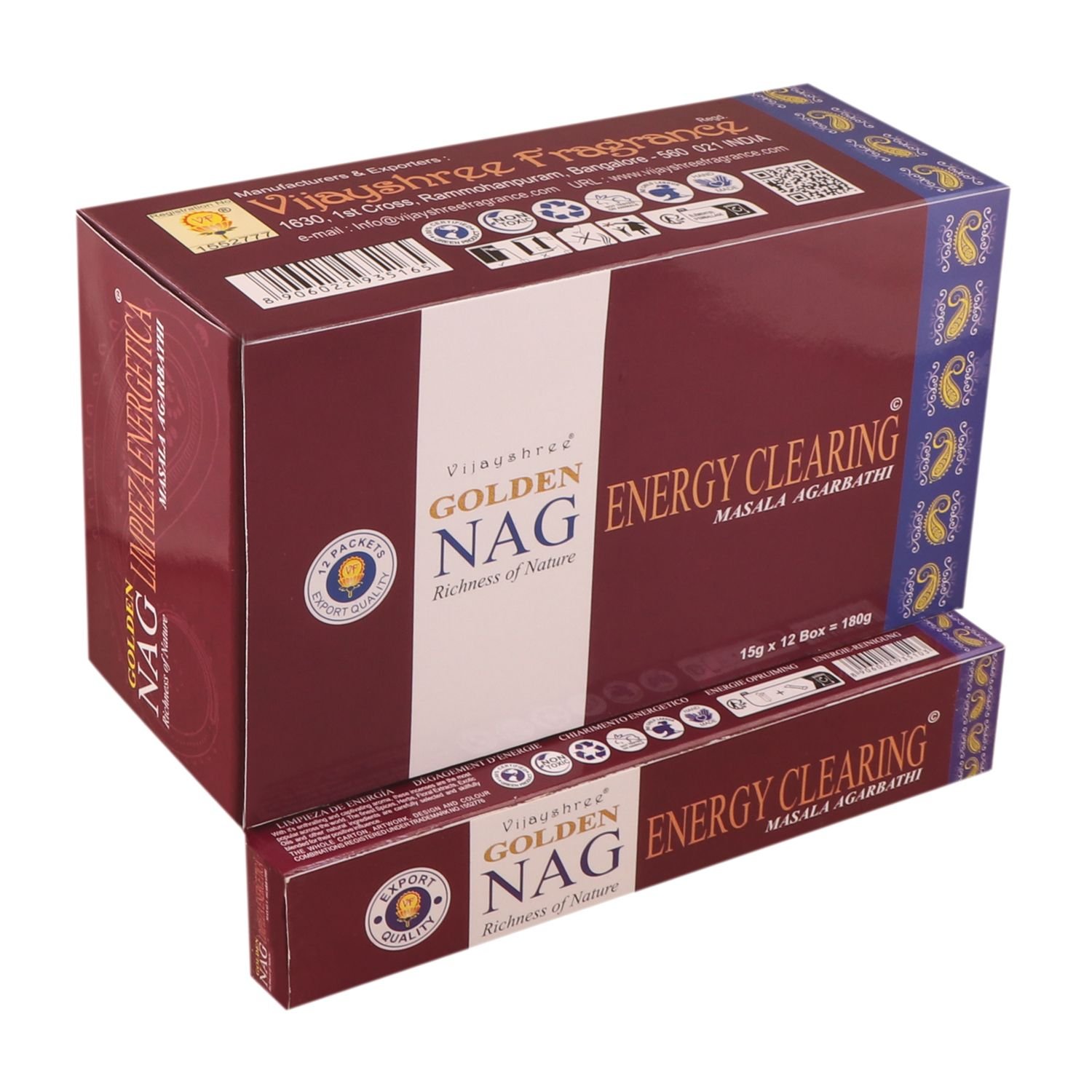 Smilkalų lazdelės „Golden Nag Energy Clearing“ – lengvo apsivalymo ir ramybės akimirka