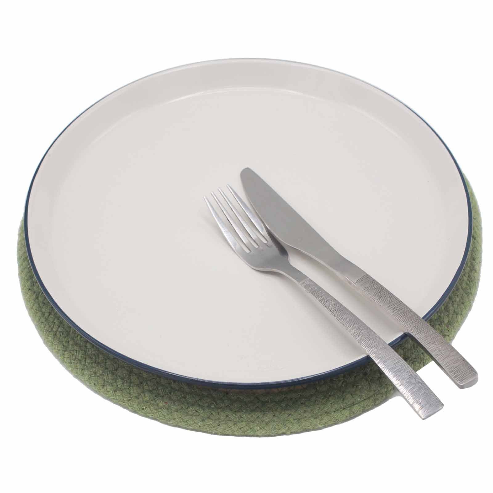 Alternative view of Natūralus stalo padėkliukas iš džiuto ir medvilnės „Olive Boarder“ – 30 cm jaukumo ratas