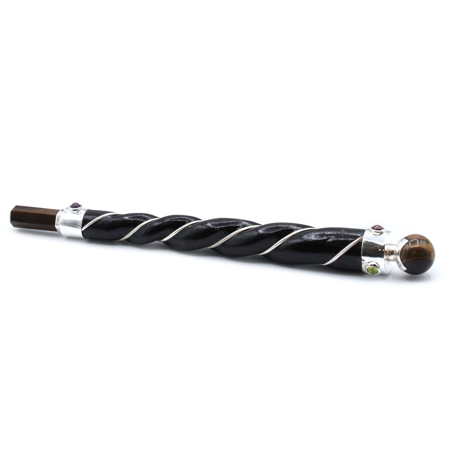 Gydomoji lazdelė „Copper Tiger Eye Star“ – vario ir tigro akies ritualo šviesa
