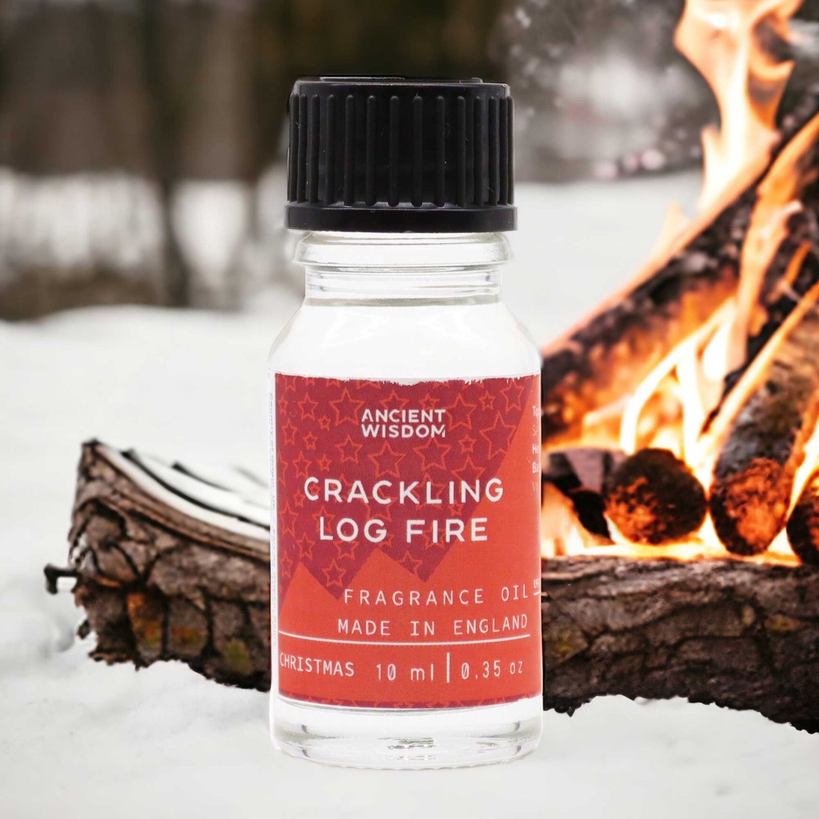 Aromatinis aliejus „Crackling Log Fire“ 10 ml – spragsinčios židinio šilumos jaukumas