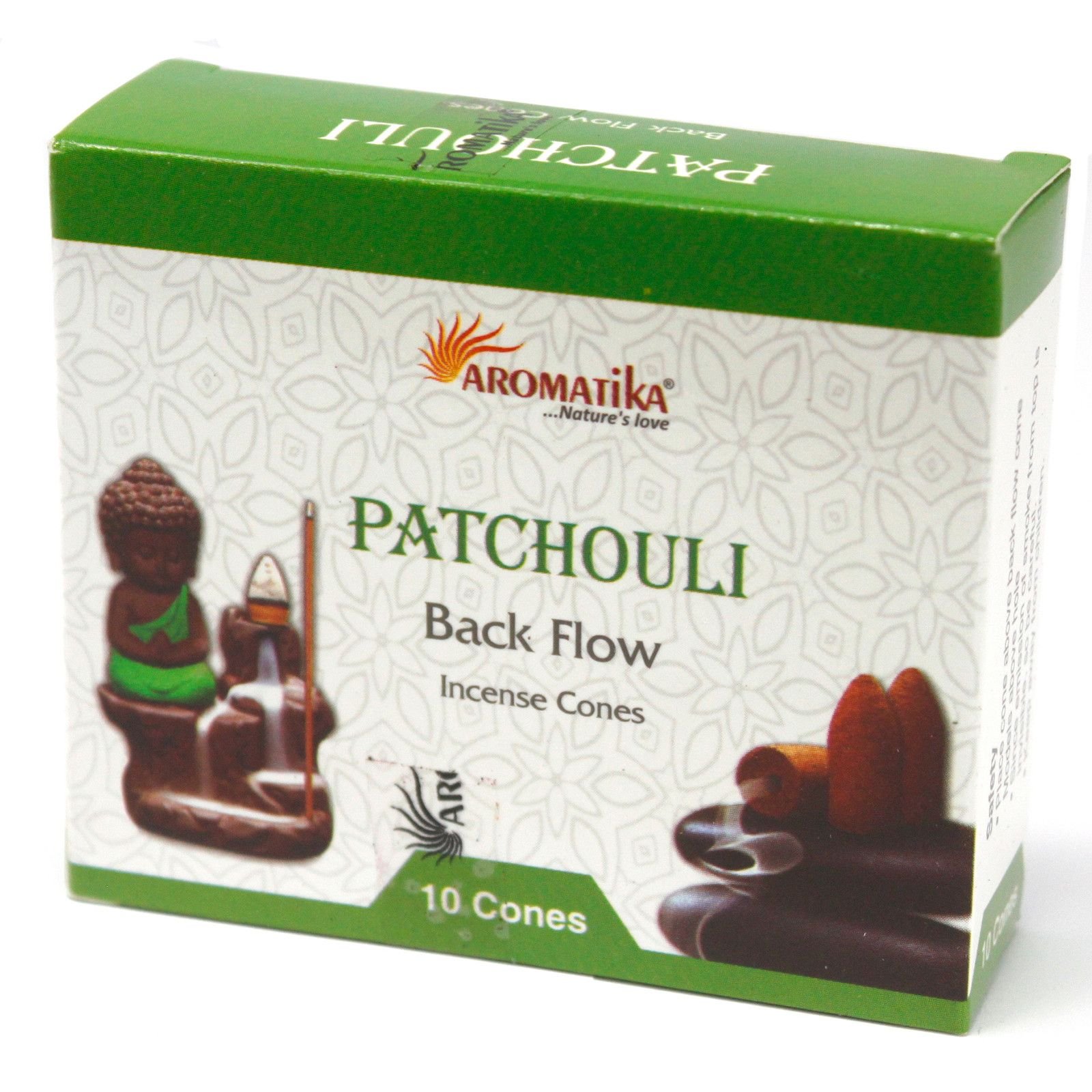 Atgalinio dūmo smilkalų kūgiai „Patchouli“ – sodrus žemės kvapo ritualas