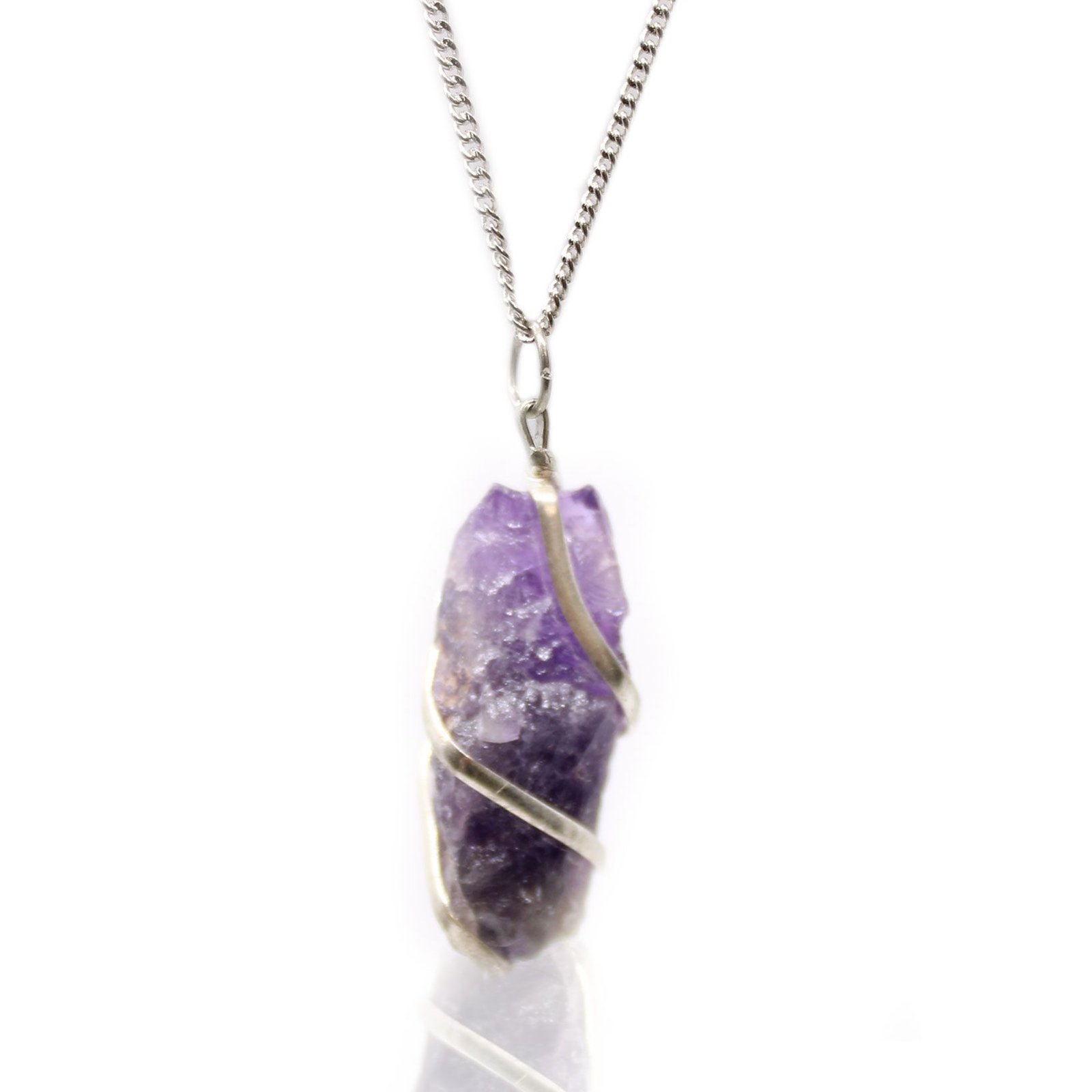 Vėrinys „Cascade Wrapped Gemstone Necklace“ – neapdirbto ametisto paslaptis