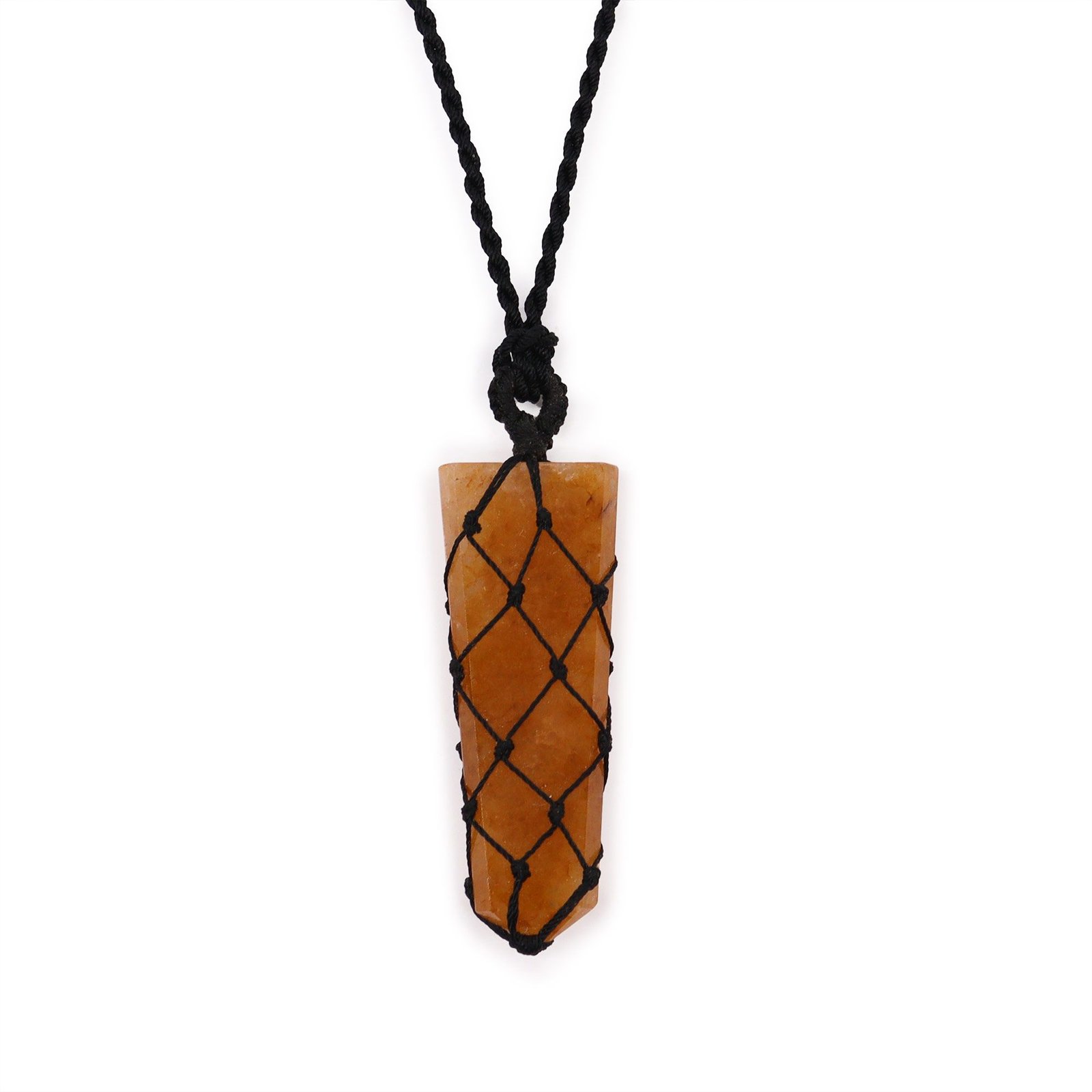 Pakabukas su brangakmeniu „Golden Quartz“ – šviesos ir nėrinių talismanas