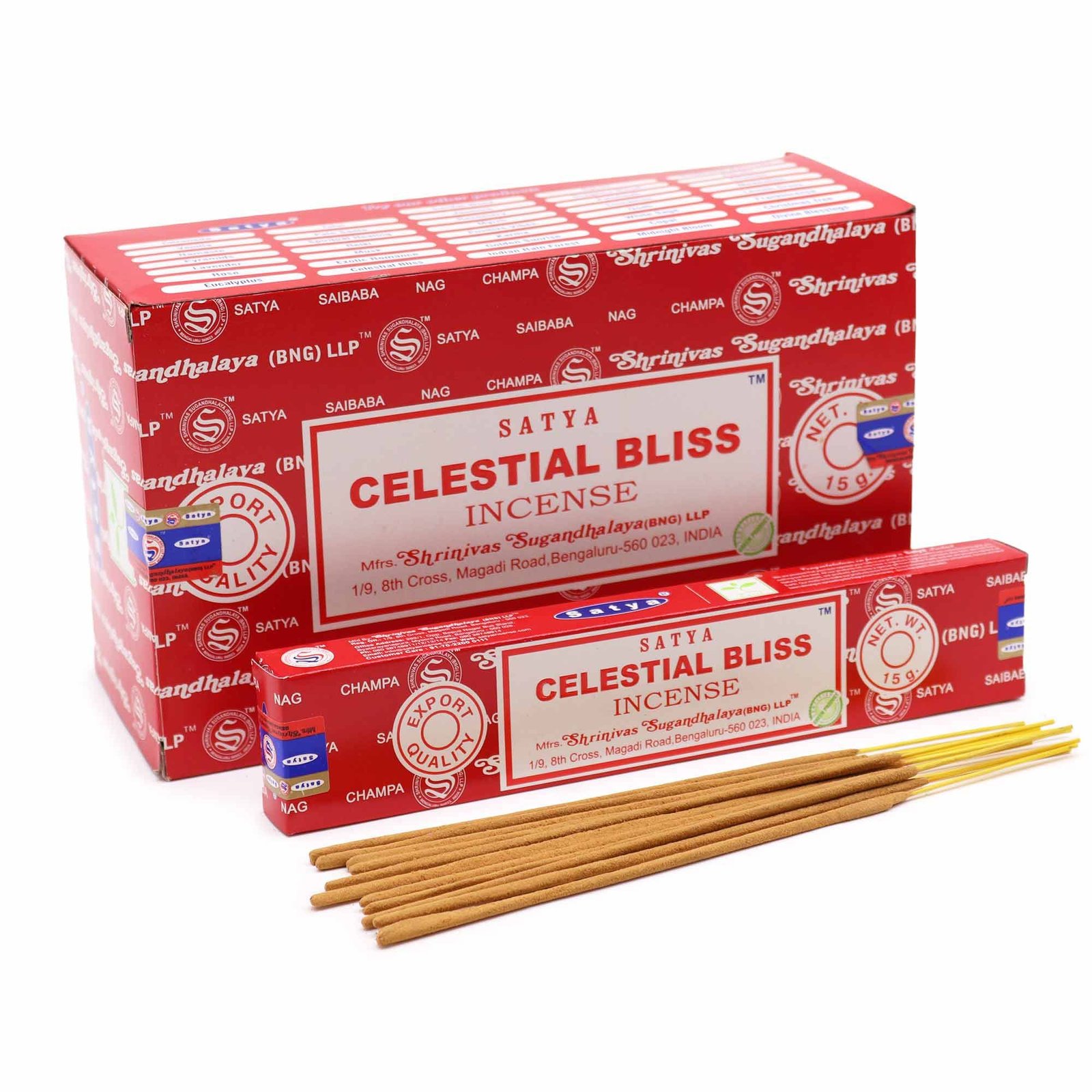 Satya smilkalų lazdelės „Celestial Bliss“ – dangiškos ramybės 15 g ritualas