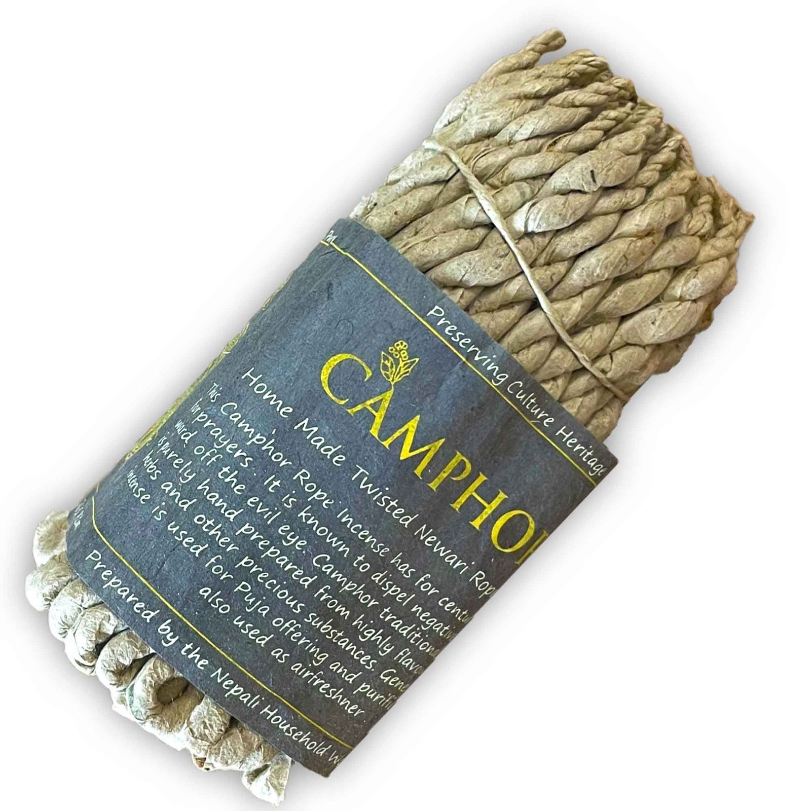 Grynų žolelių smilkalų virvelės „Camphor“ – gaivaus ritualo kvapas