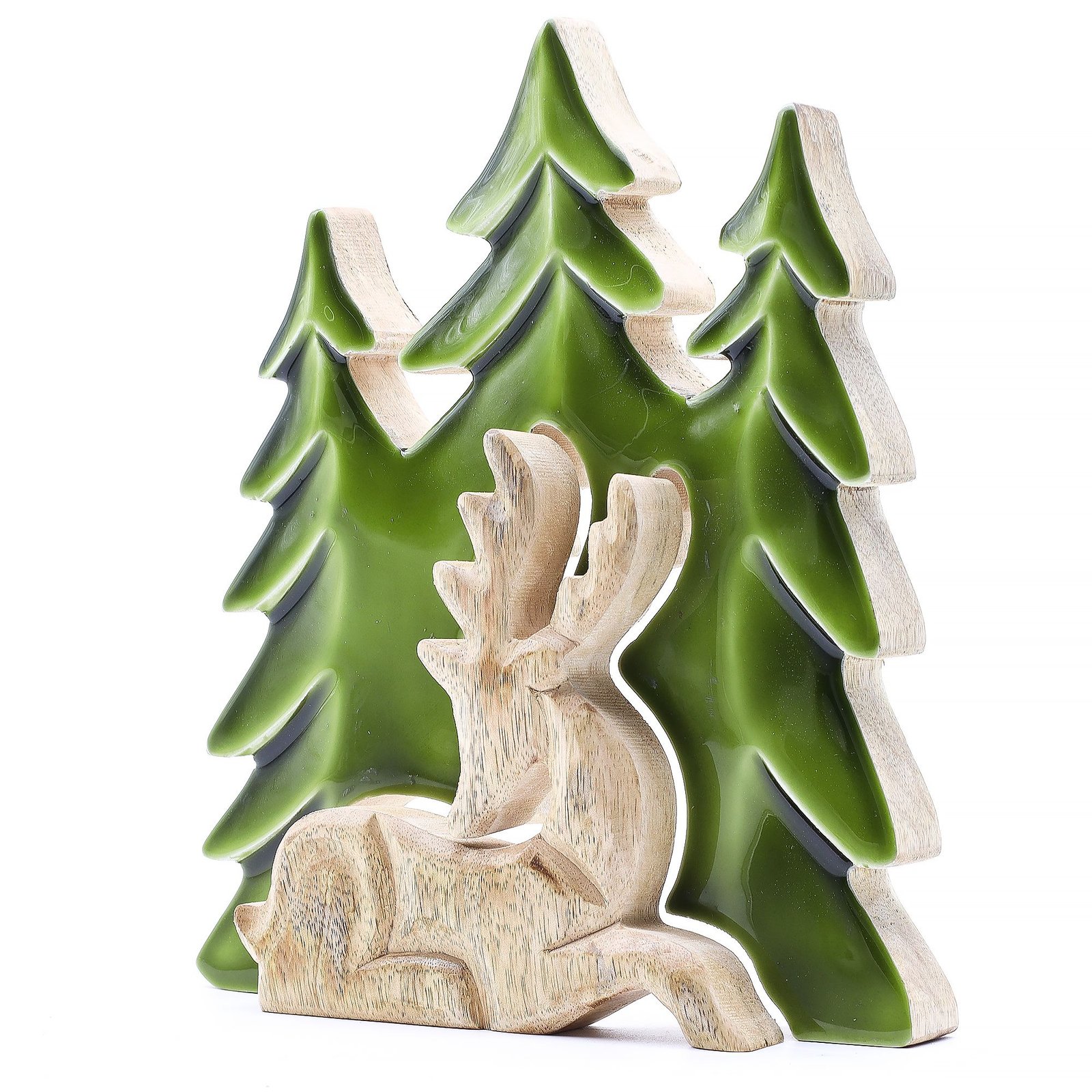 Medinė 3D dekoracija „Elnias miške“ – paslaptingas „Lost in the Forrest“ akcentas