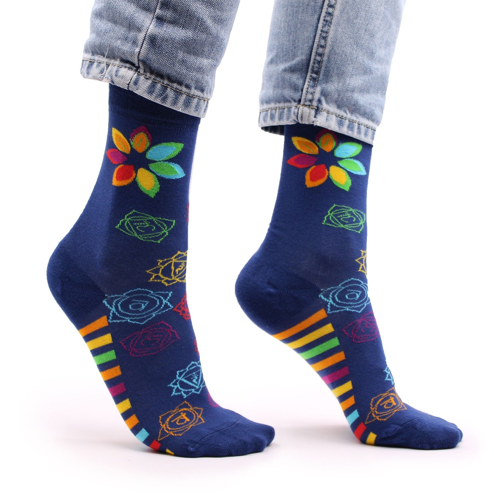 Bambukinės kojinės „Rainbow Chakra“ (36–40) – spalvotos kasdienės harmonijos prisilietimas