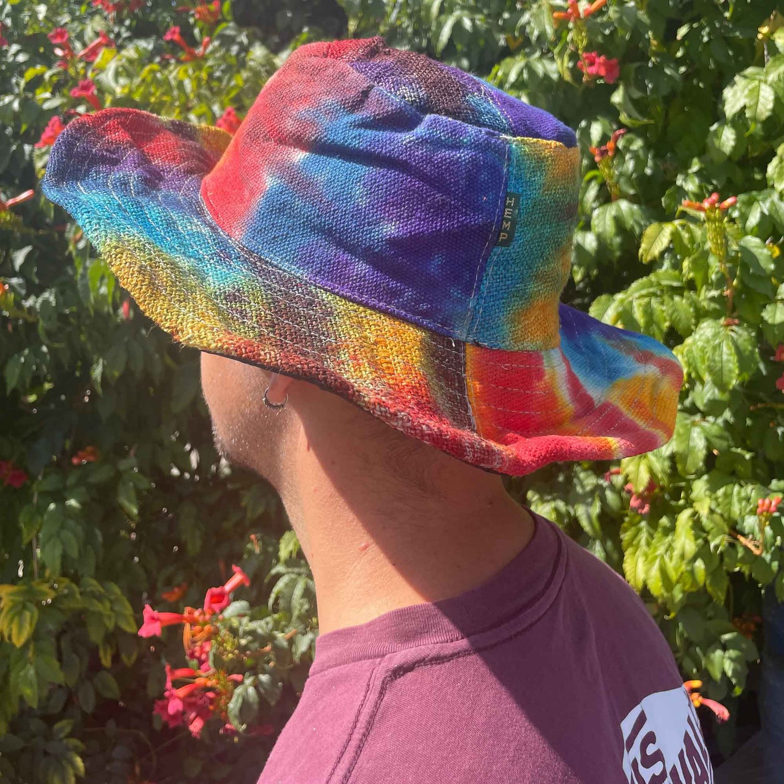 Alternative view of Boho festivalinė kepurė „Tiedye“ iš kanapių pluošto ir medvilnės – laisvės prisilietimas