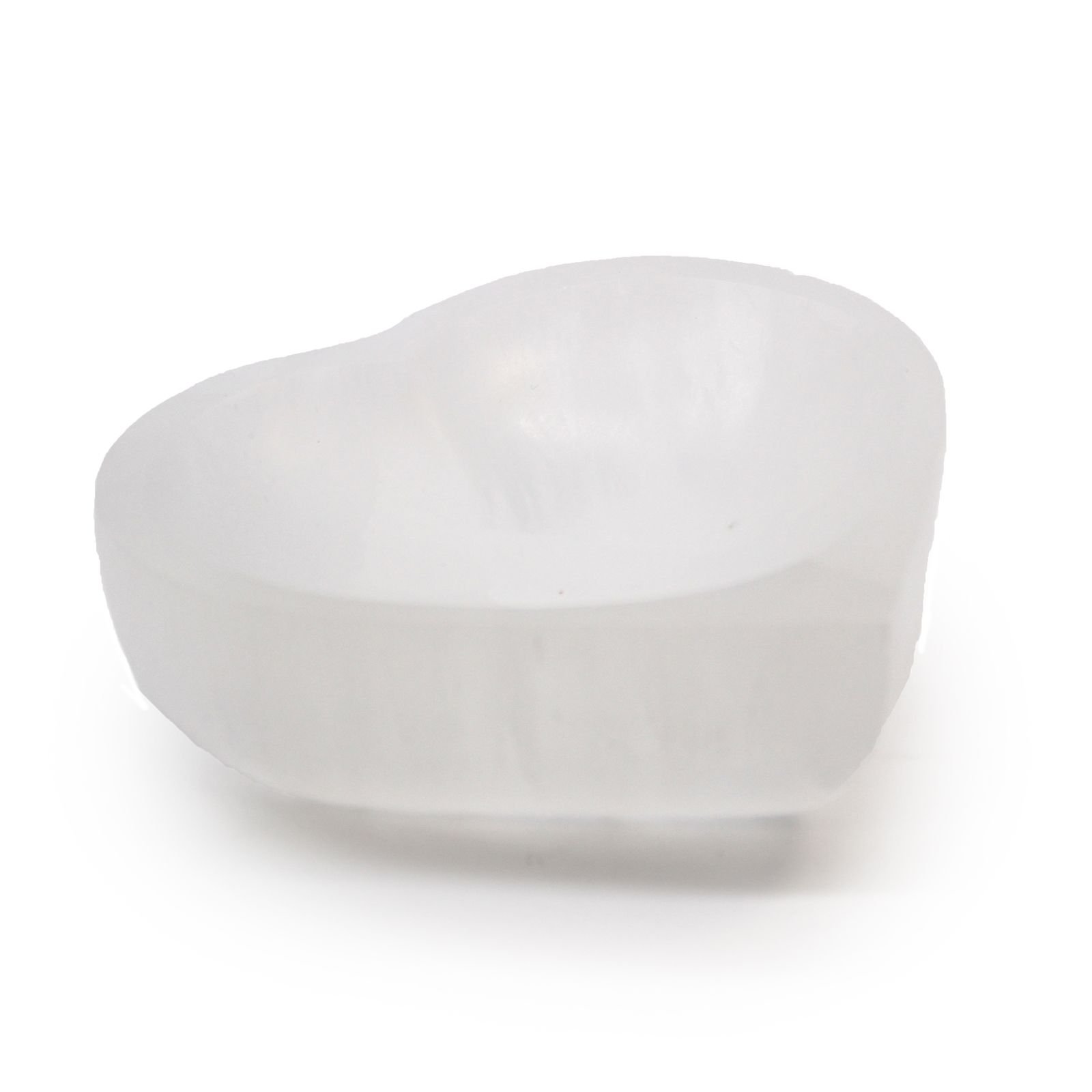 Selenito širdies formos dubenėlis „Heart Bowl“ – 10 cm šviesos ramybės akcentas