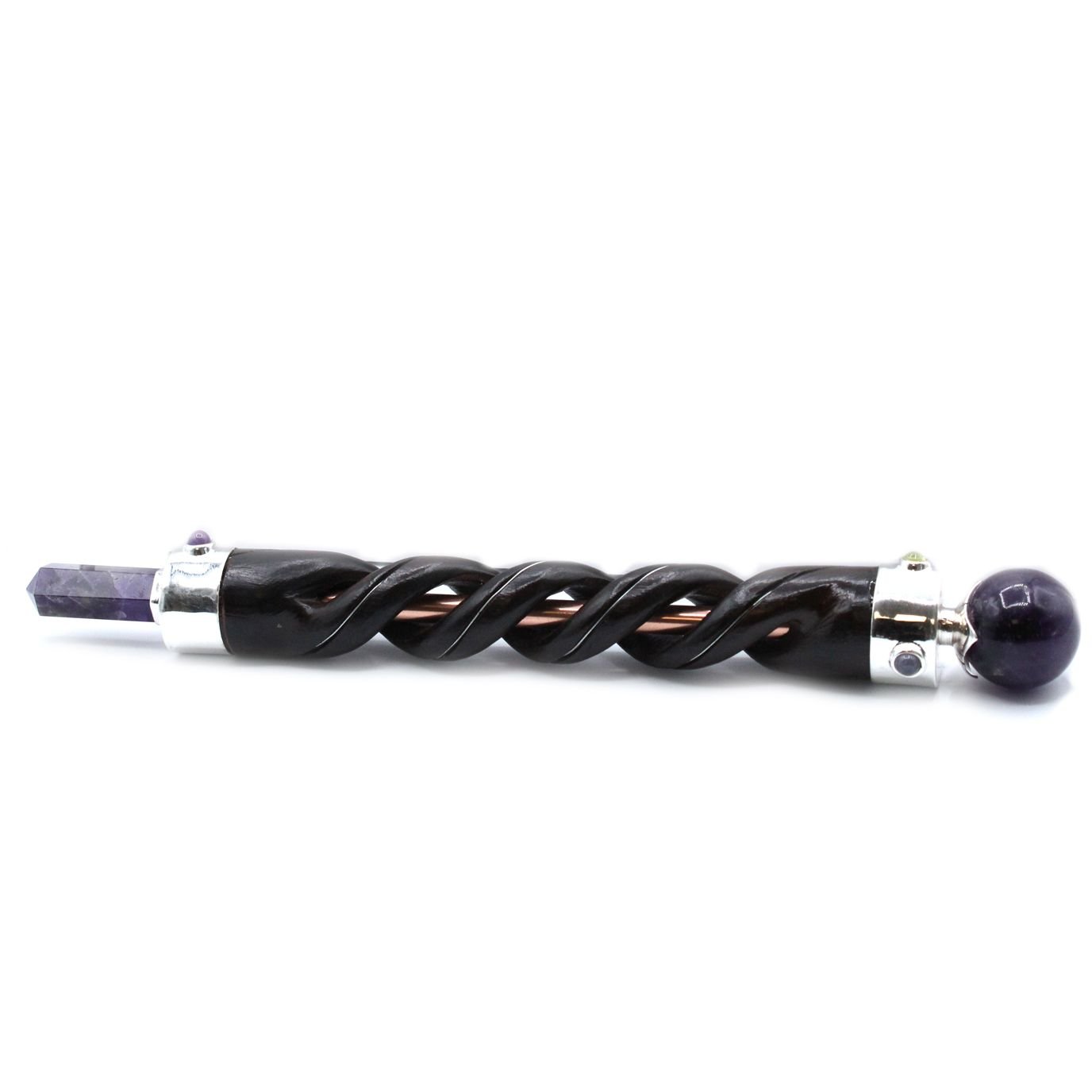 Gydomoji lazdelė „Spiral Carving Healing Wand“ – vario vamzdelio ir ametisto paslaptis