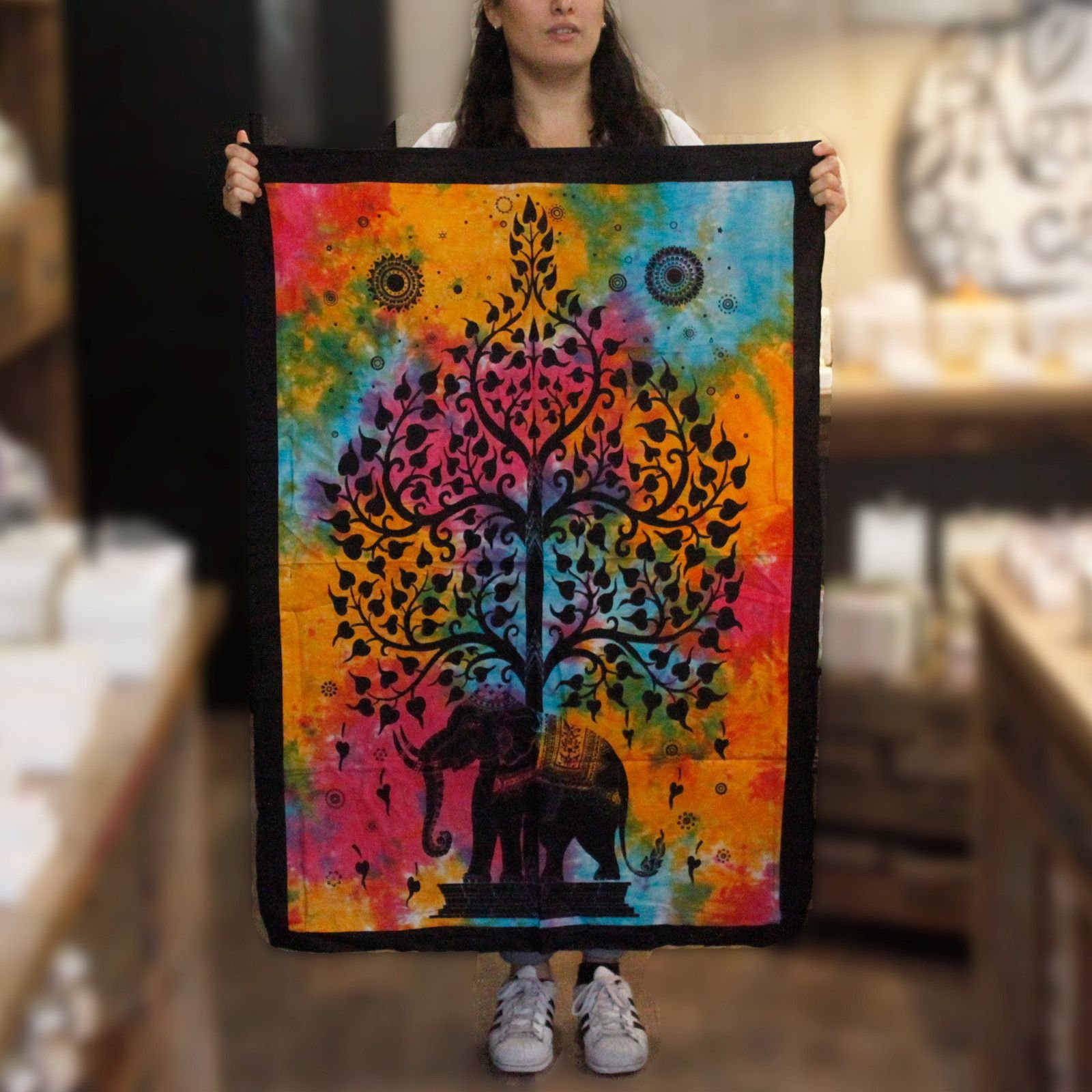 Alternative view of Medvilninė sieninė dekoracija „Elephant Tree“ – jaukus namų akcentas su gamtos ramybe