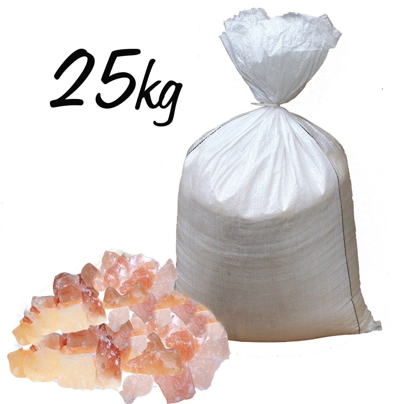 Rožinė Himalajų vonios druska gabalėliais – 25 kg maišas jaukiam ritualui