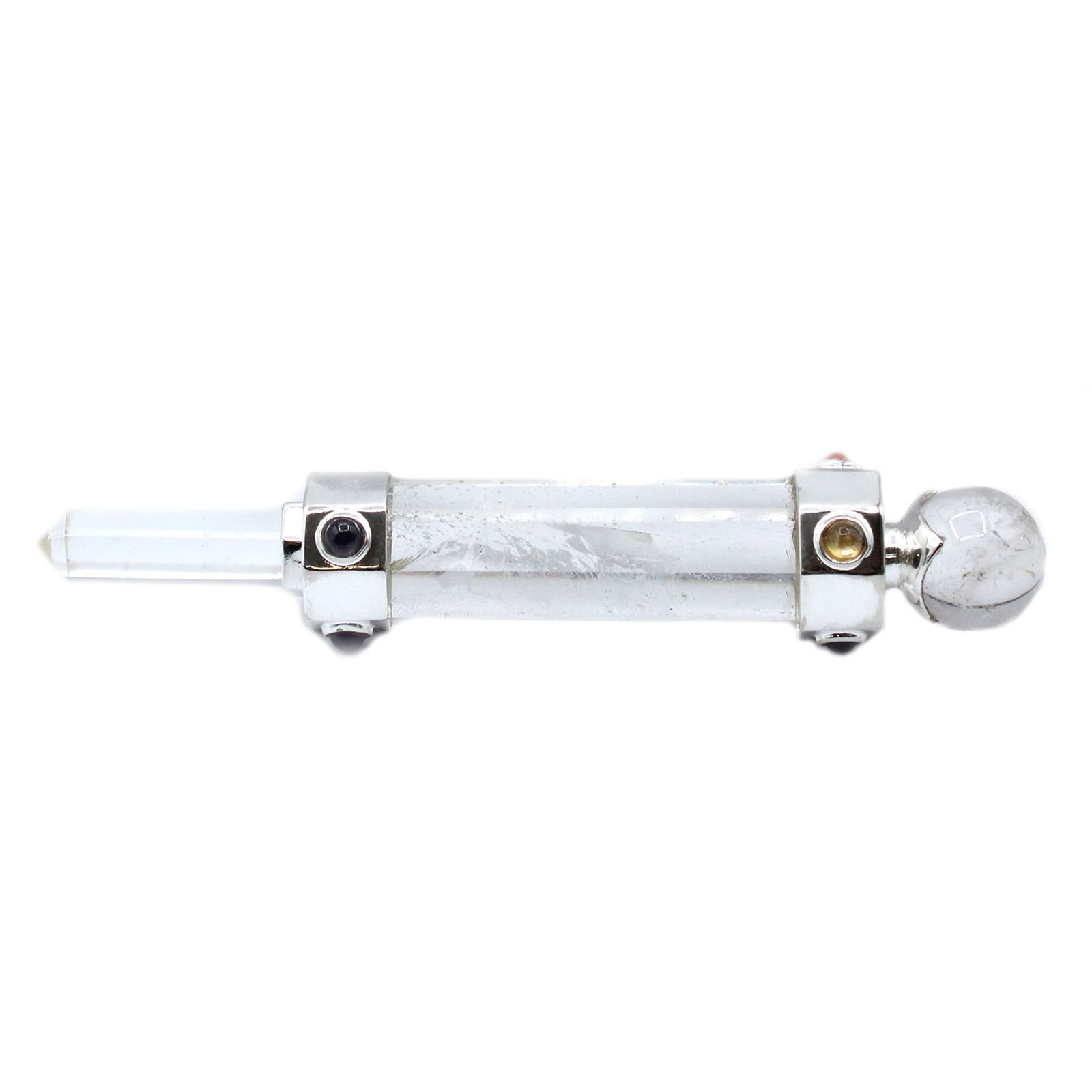 Šešiakampė gydomoji kristalų lazdelė „Rock Quartz“ – 12 cm šviesos ritualui