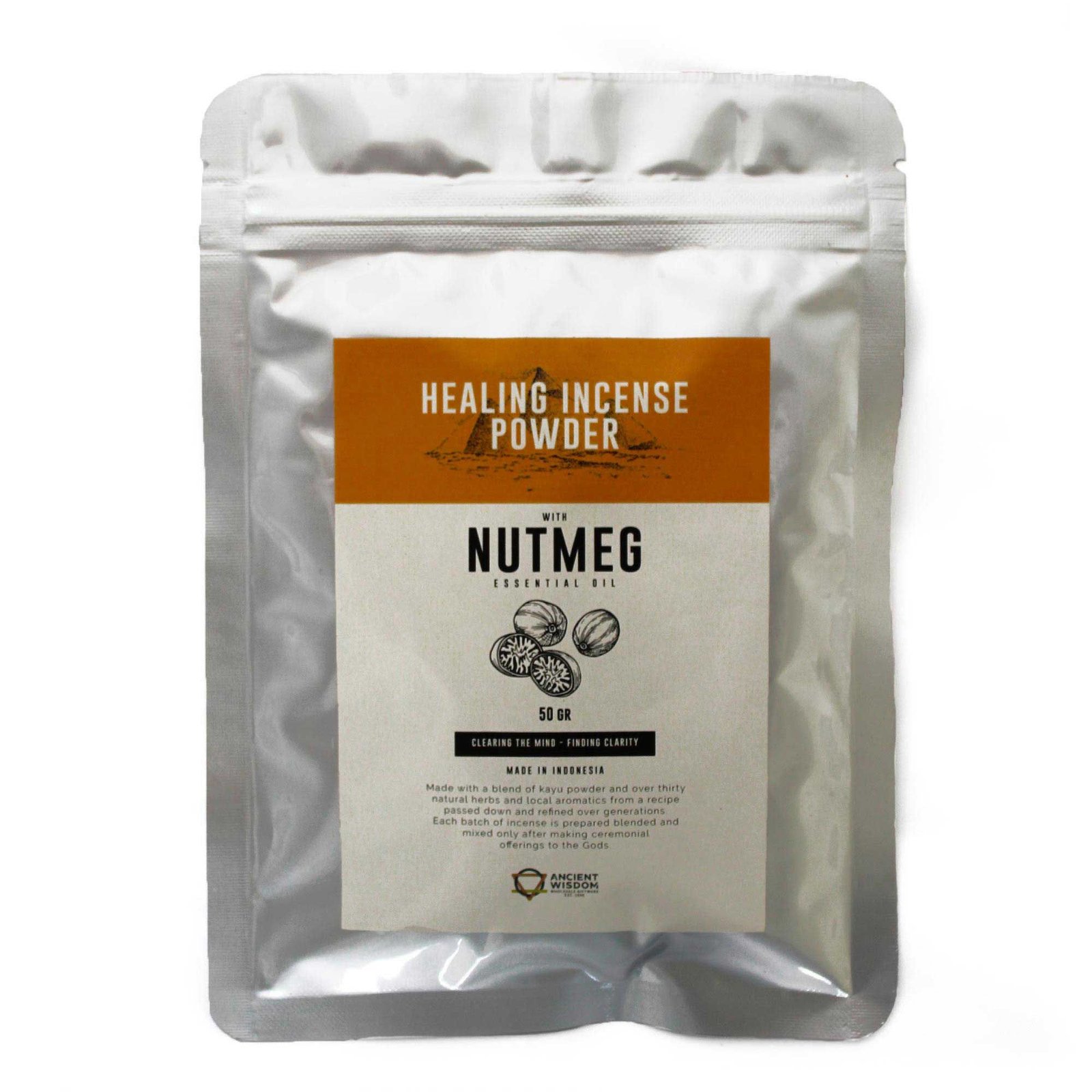 Gydomųjų smilkalų milteliai „Nutmeg“ – šiltas muskato ritualo aromatas, 50 g
