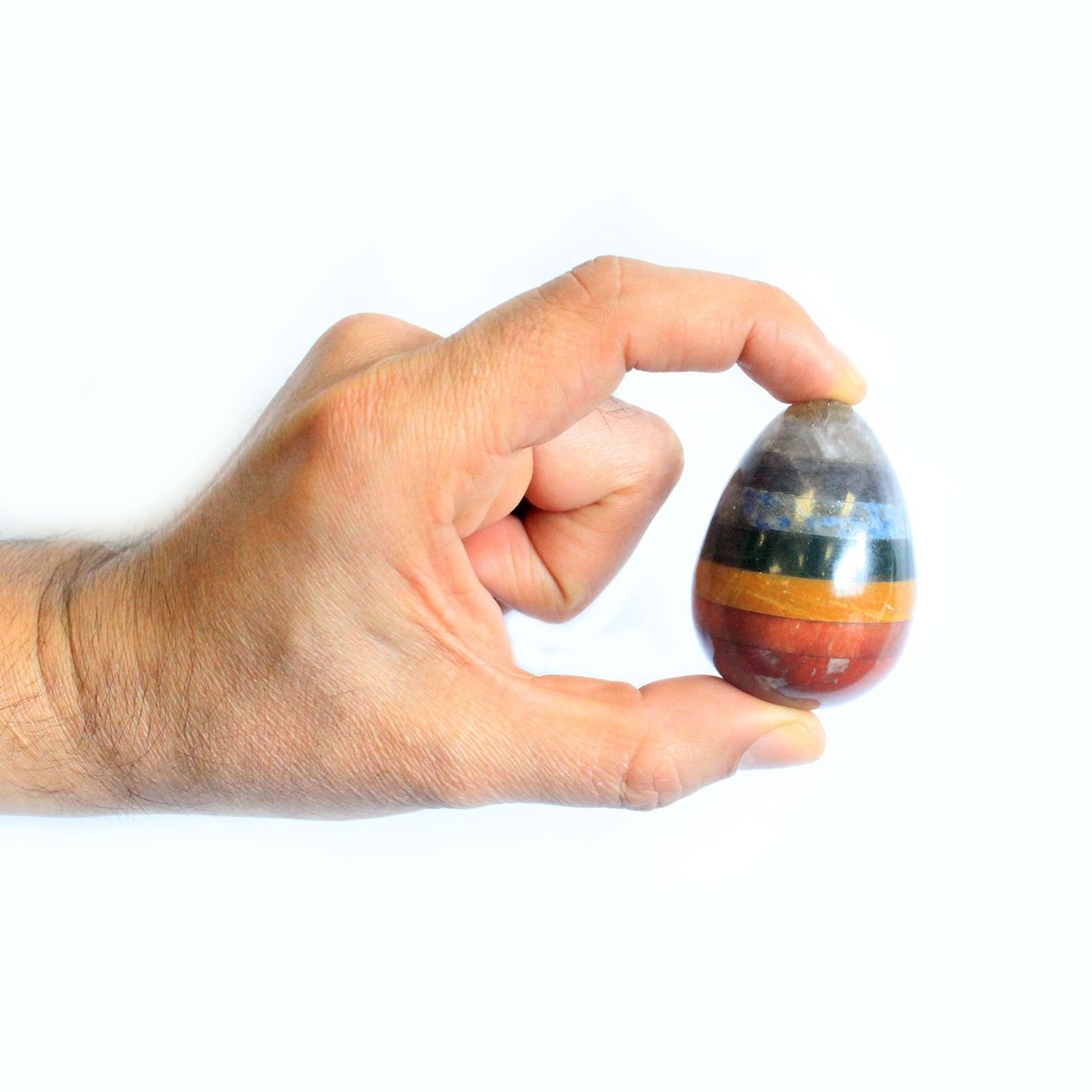 Alternative view of Čakrų akmuo kiaušinis 40–60 mm – spalvotos energijos ritualo akcentas