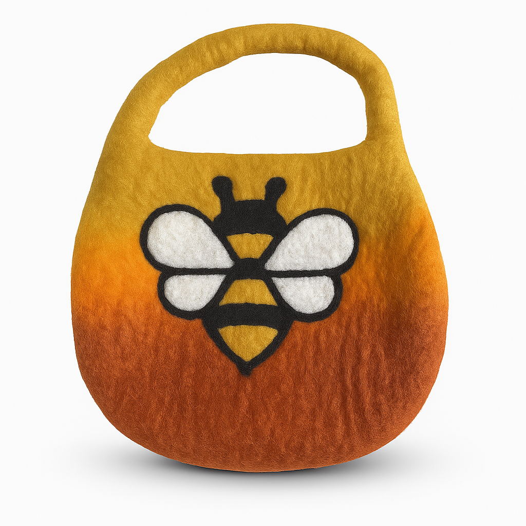 Šlapio vėlimo krepšys „Bee Bag“ – saulėtekio oranžo jaukumo palydovas