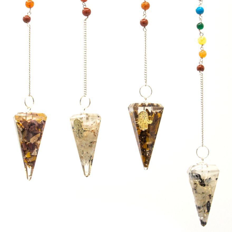 Alternative view of Orgonito galios čakrų švytuoklė „Hamsa“ – mažas ritualo talismanas