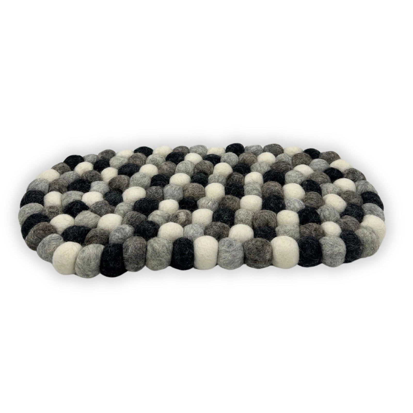 Alternative view of Veltinis ovalus stalo padėkliukas „Multi Grey“ – jaukus 38 × 18 cm namų akcentas
