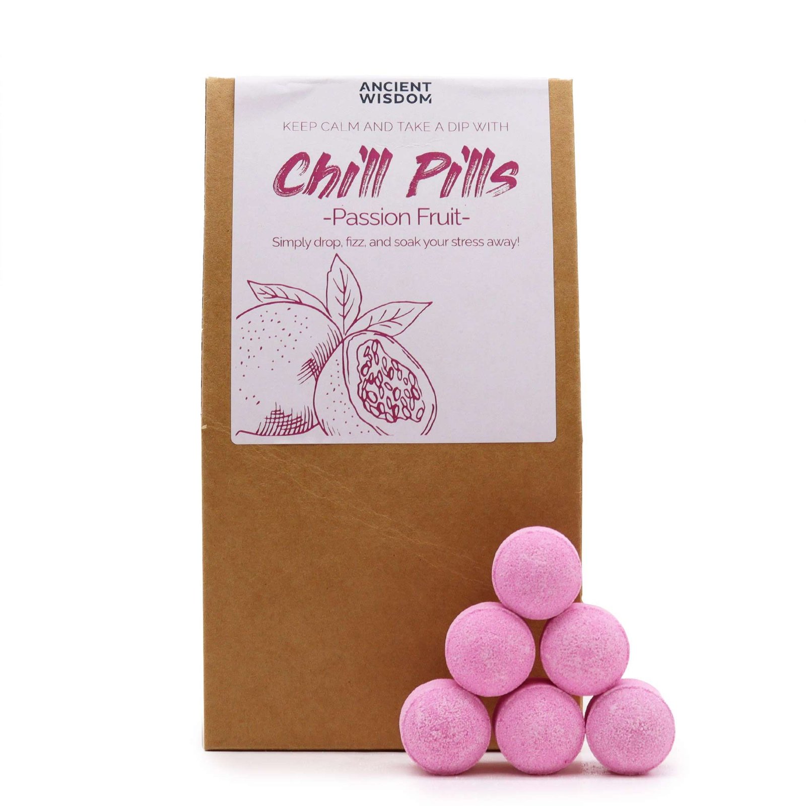 Vonios bombų dovanų rinkinys „Chill Pills“ – pasiflorų aromato 350 g ritualas