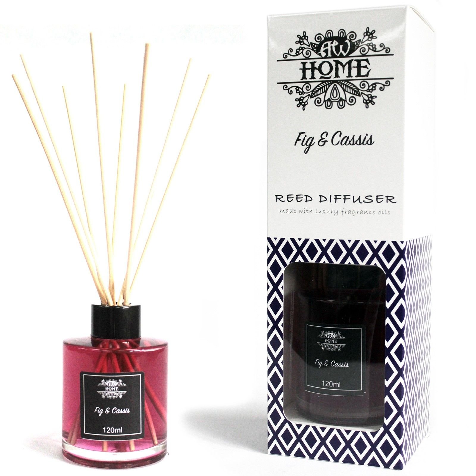 Nendrinis difuzorius „Fig & Cassis“ – figų ir juodųjų serbentų namų kvapo ritualas, 120 ml